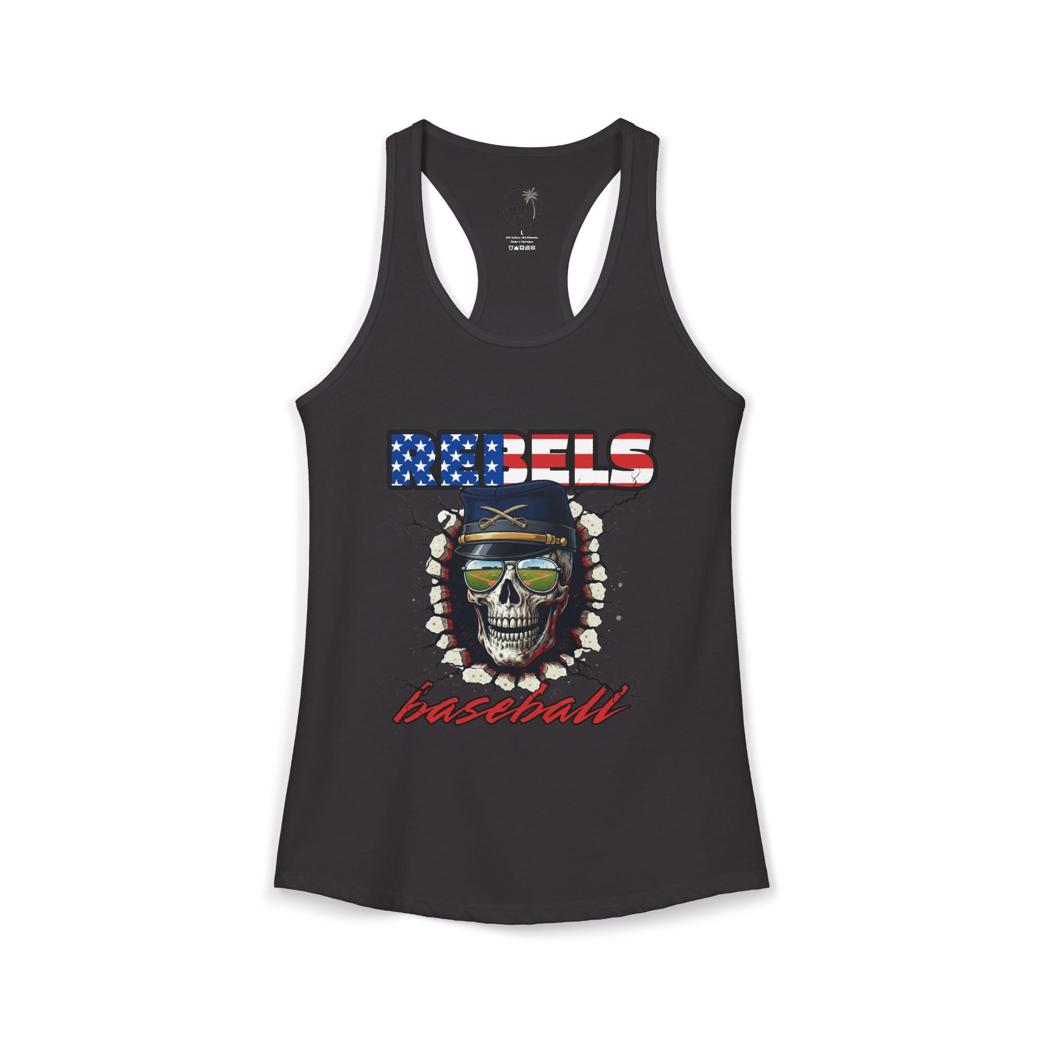 Rebels Baseball Tank Game Day Ready Women's Ideal Racerback Tank