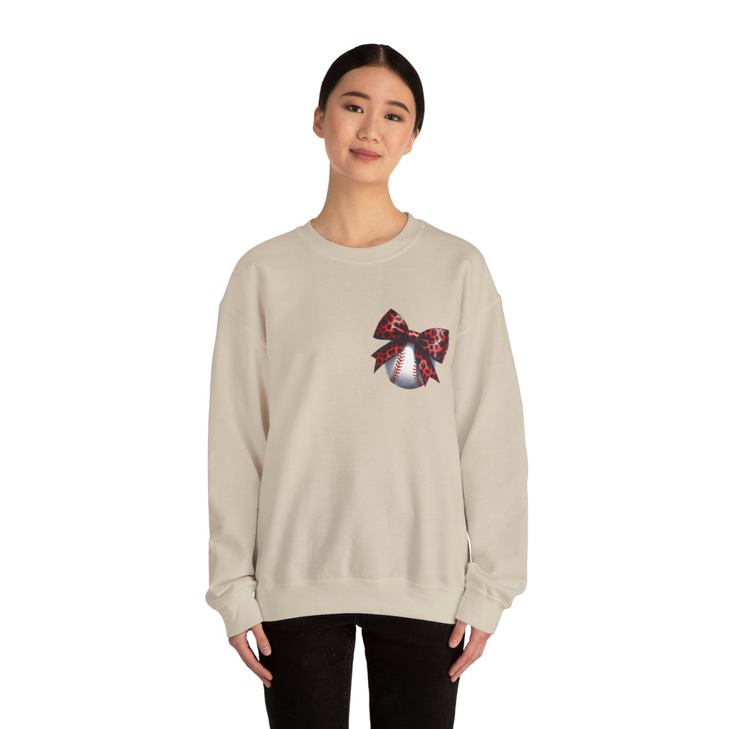 Spartans Baseball Red Leopard Bow Baseball
