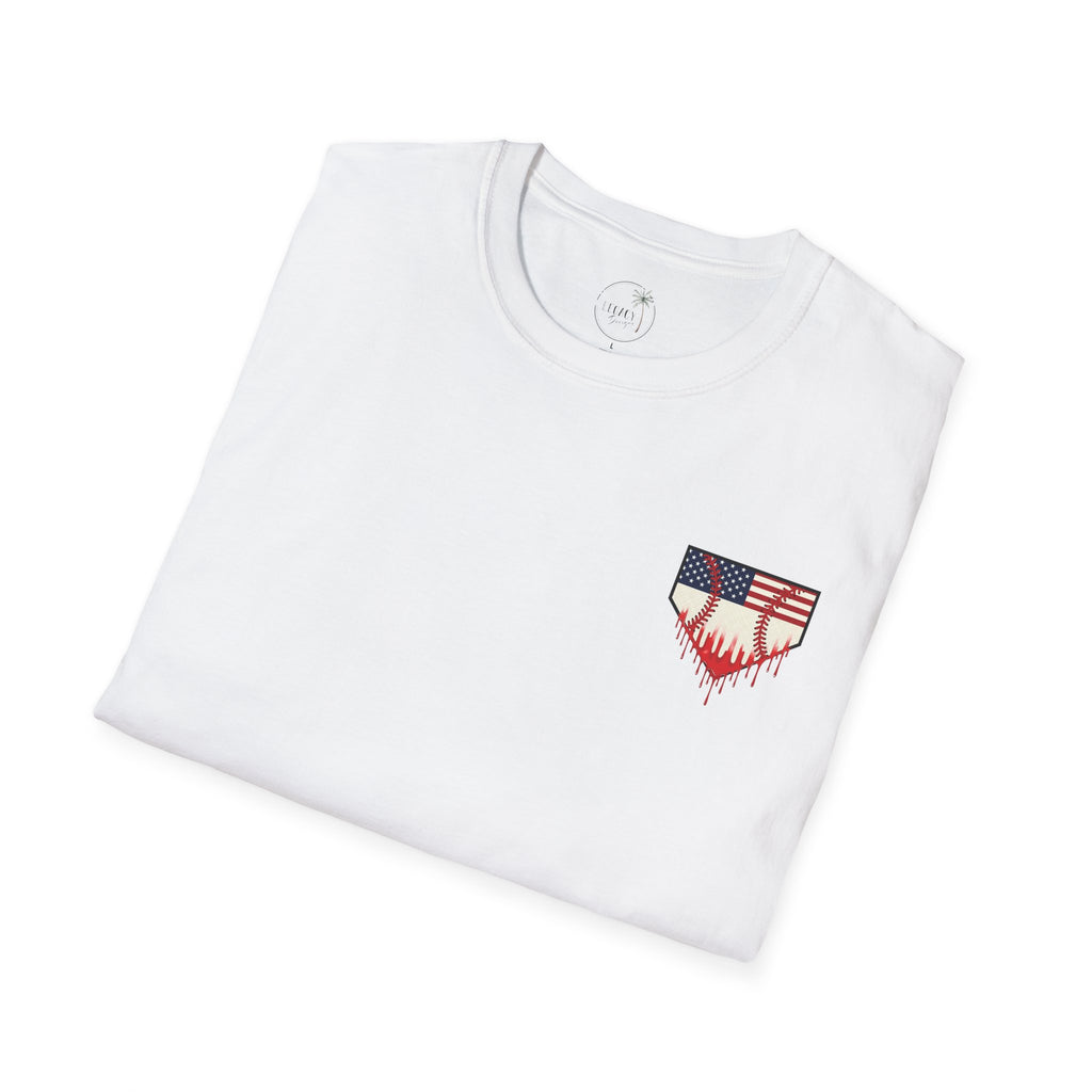 Rebels American Flag Baseball T-Shirt |American Flag Home Plate Drip Design