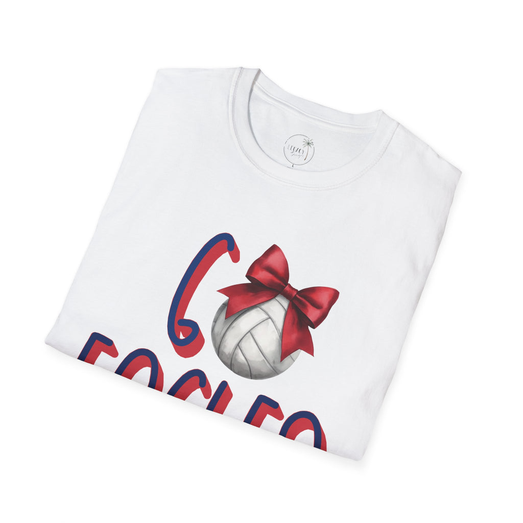 Go Eagles Volleyball with Red Bow T-Shirt | Go Eagles
