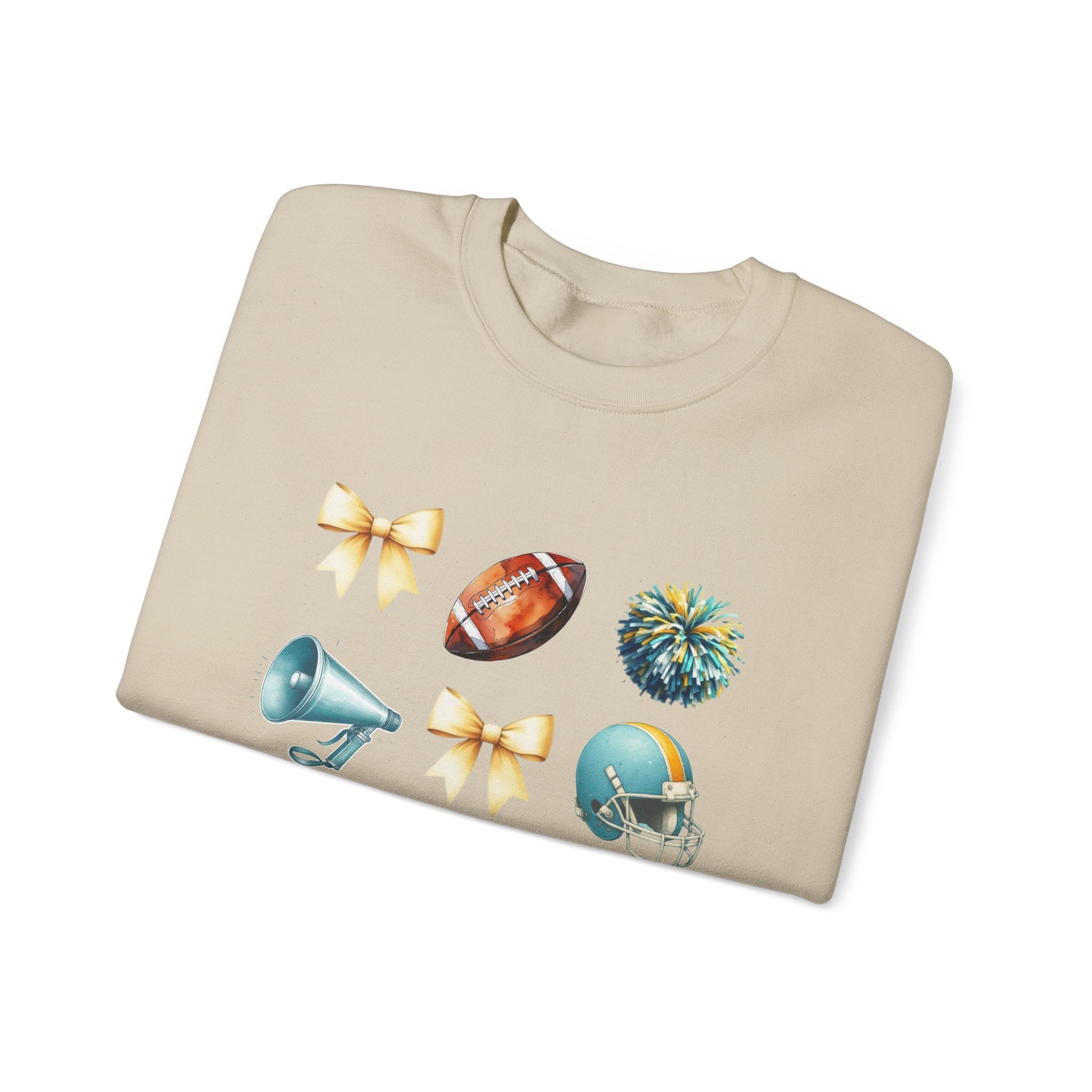 Football Cheer Icons Sweatshirt | Helmet, Pom-Poms, Megaphone