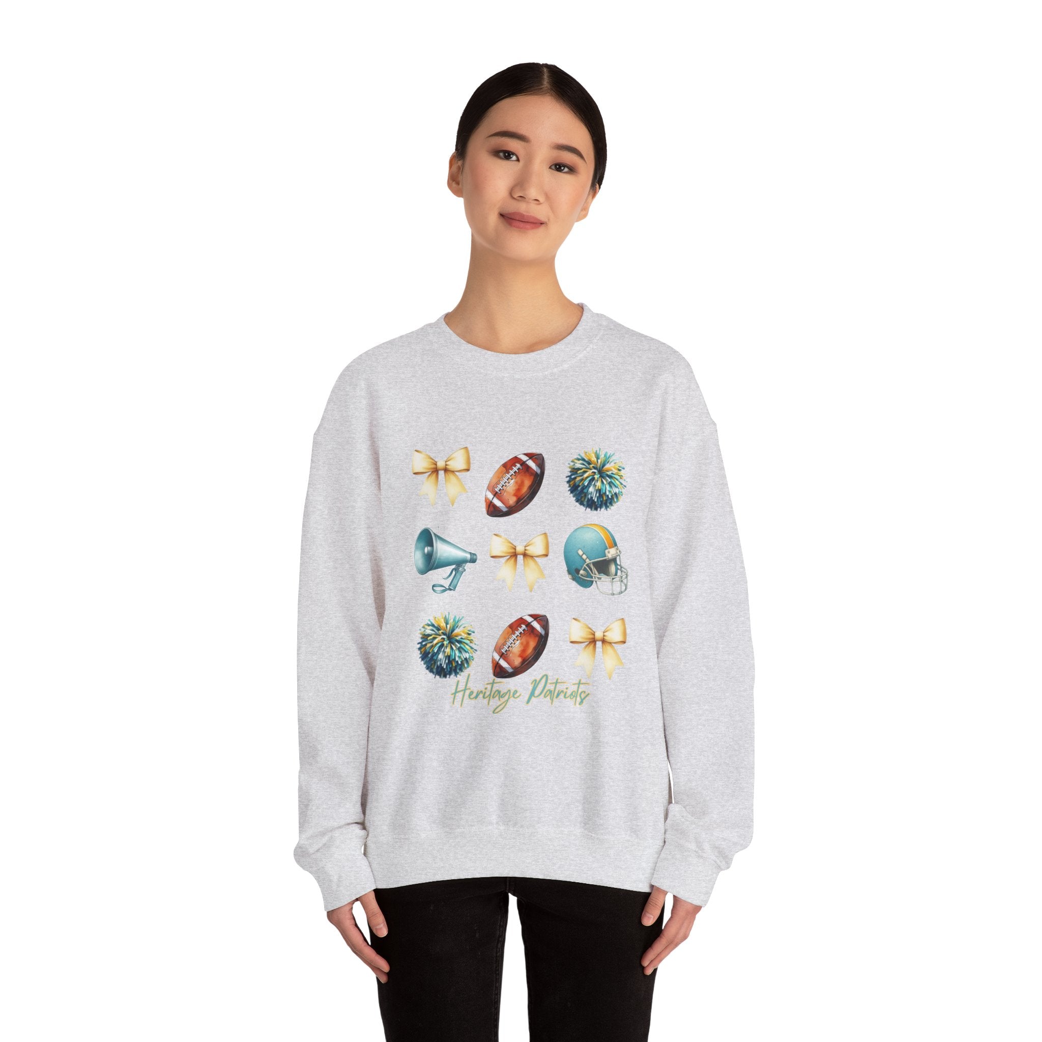 Football Cheer Icons Sweatshirt | Helmet, Pom-Poms, Megaphone