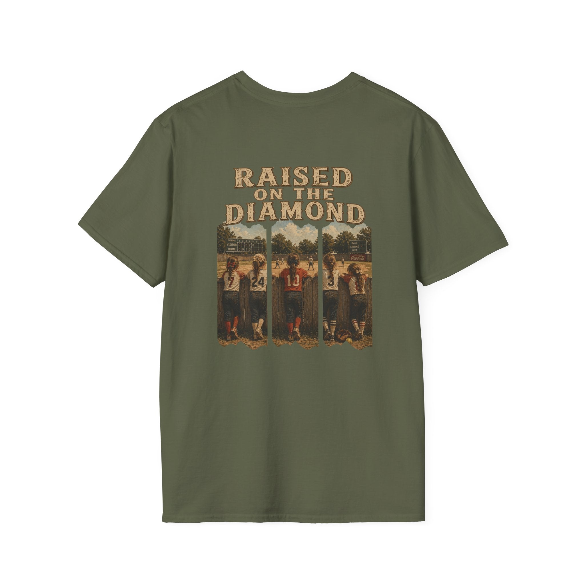 Raised on the Diamond T-Shirt | Baseball Vintage Photo Tee Retro Baseball tee