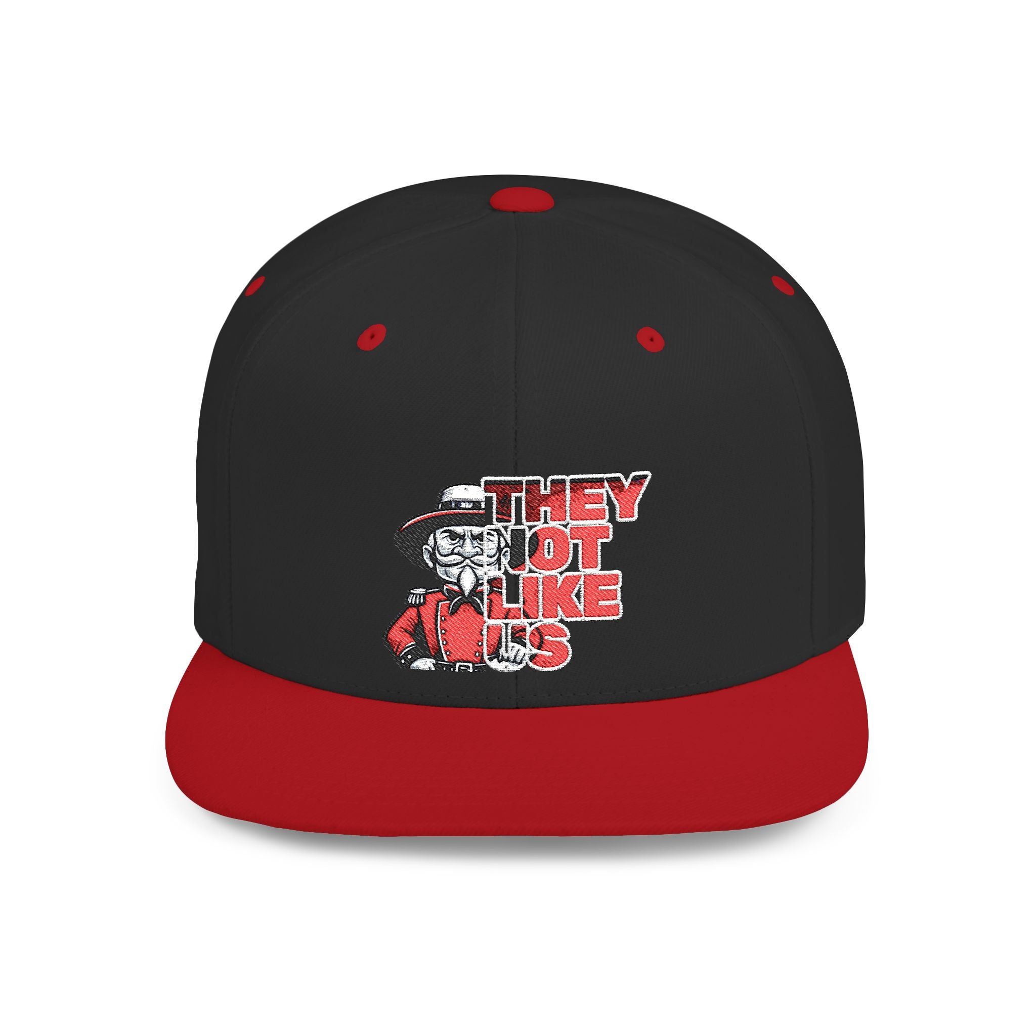 Rebel-They Not Like Us Flat Bill Snapback Hat, Team Spirit Cap, Gift for sports Mom/Dad, Game Day Accessory,