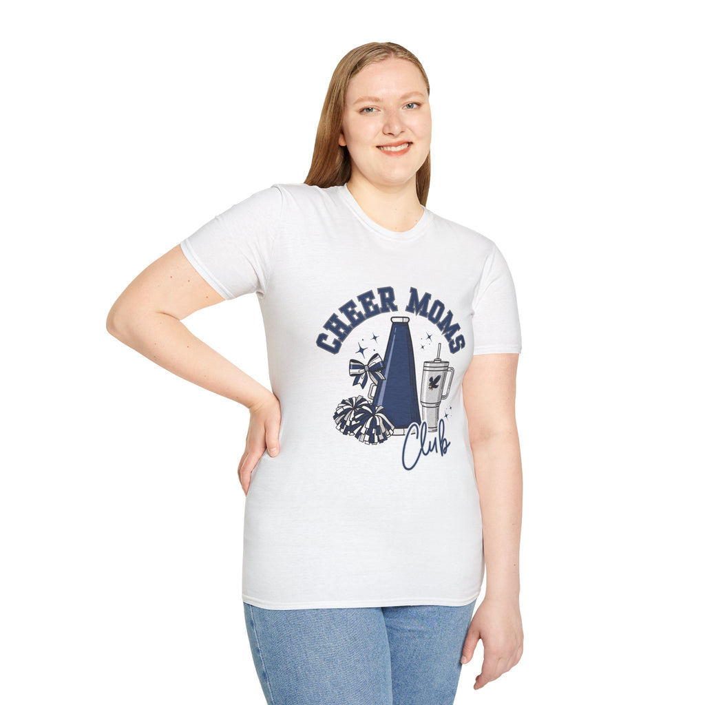Cheer Moms Club T-Shirt | Pom Pom, Megaphone, Coffee Graphic