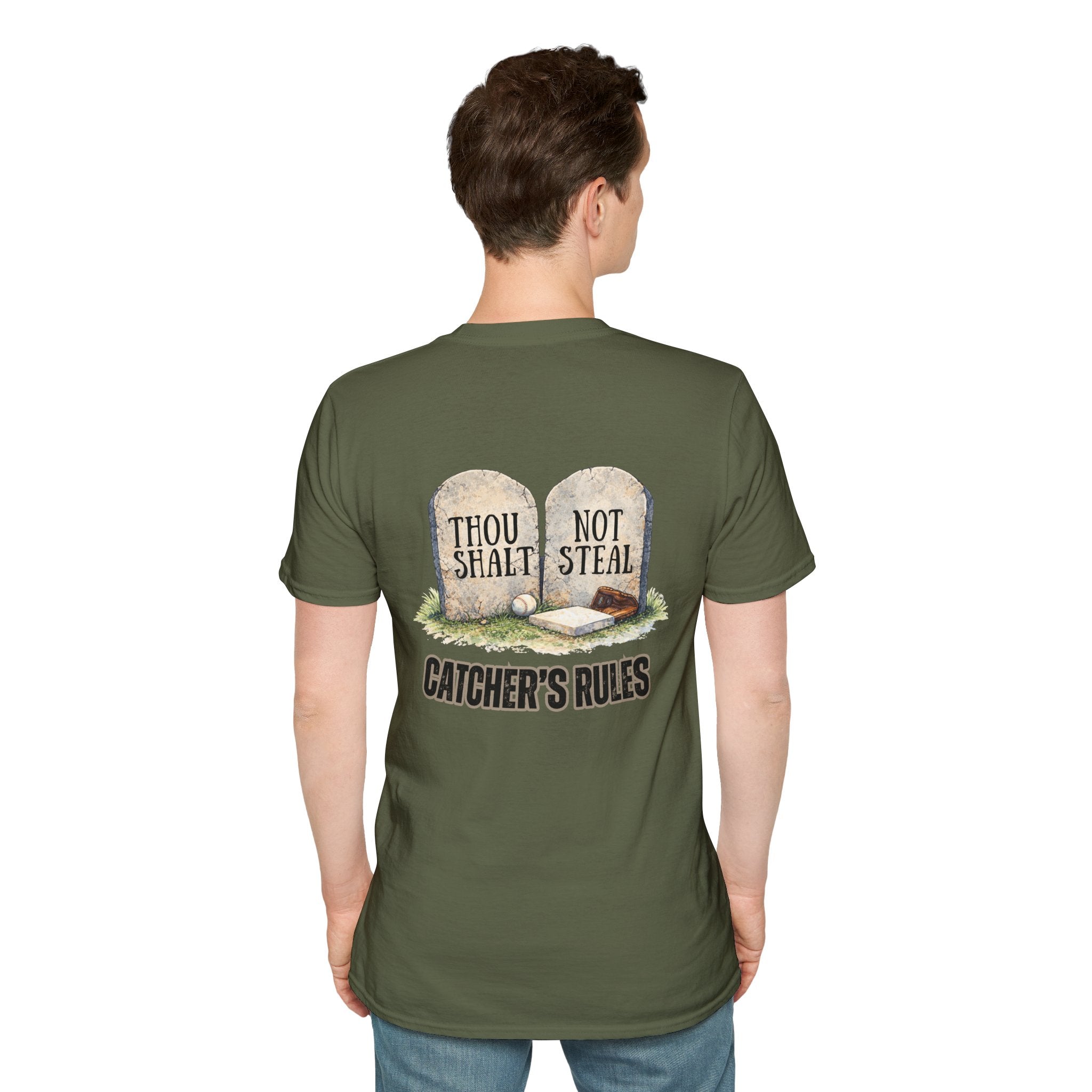 Thou Shalt Not Steal T-Shirt | Stone Tablets, Humor, Back Graphic