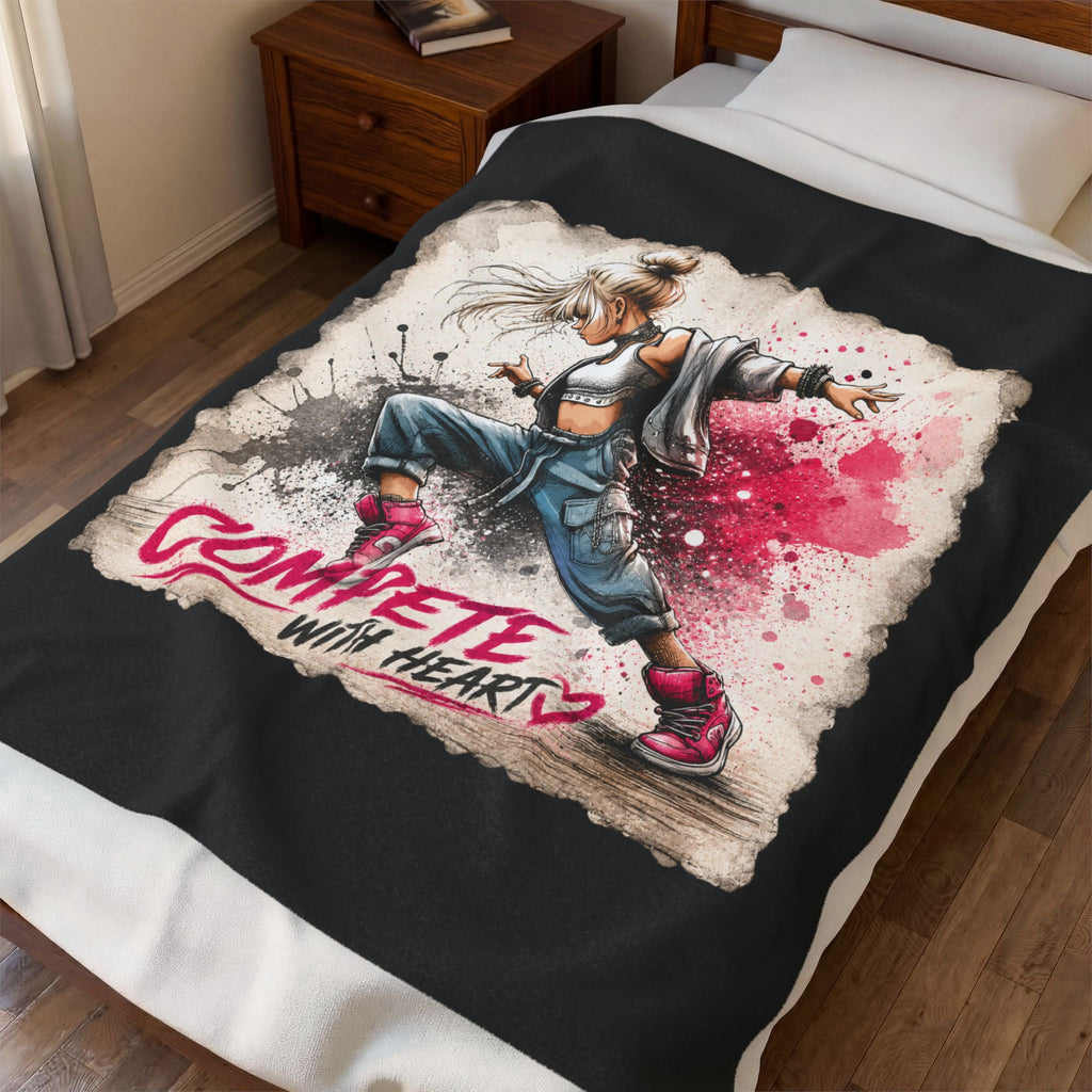 Compete With Heart dancer blanket | Velveteen Plush Blanket