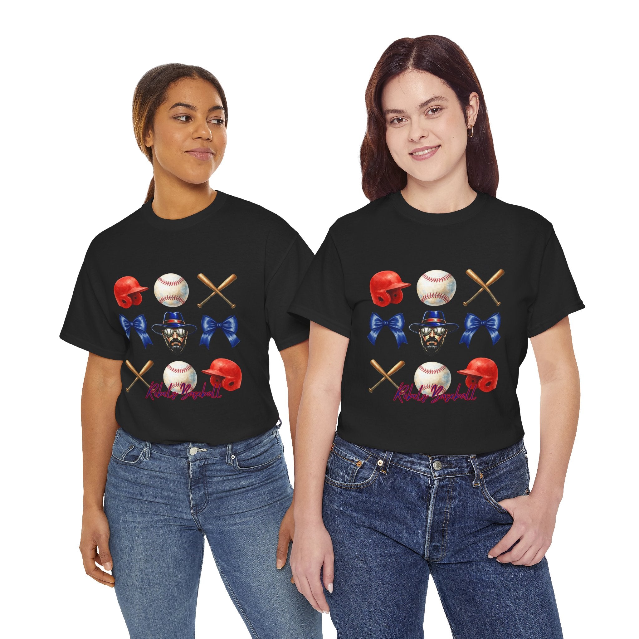 Rebels Baseball Helmet & Bats T-Shirt | Baseball Icons, Bow, Player Portrait