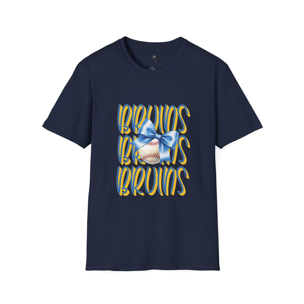 Bruins Baseball with Blue Bow T-Shirt | Sports Team Fan Tee