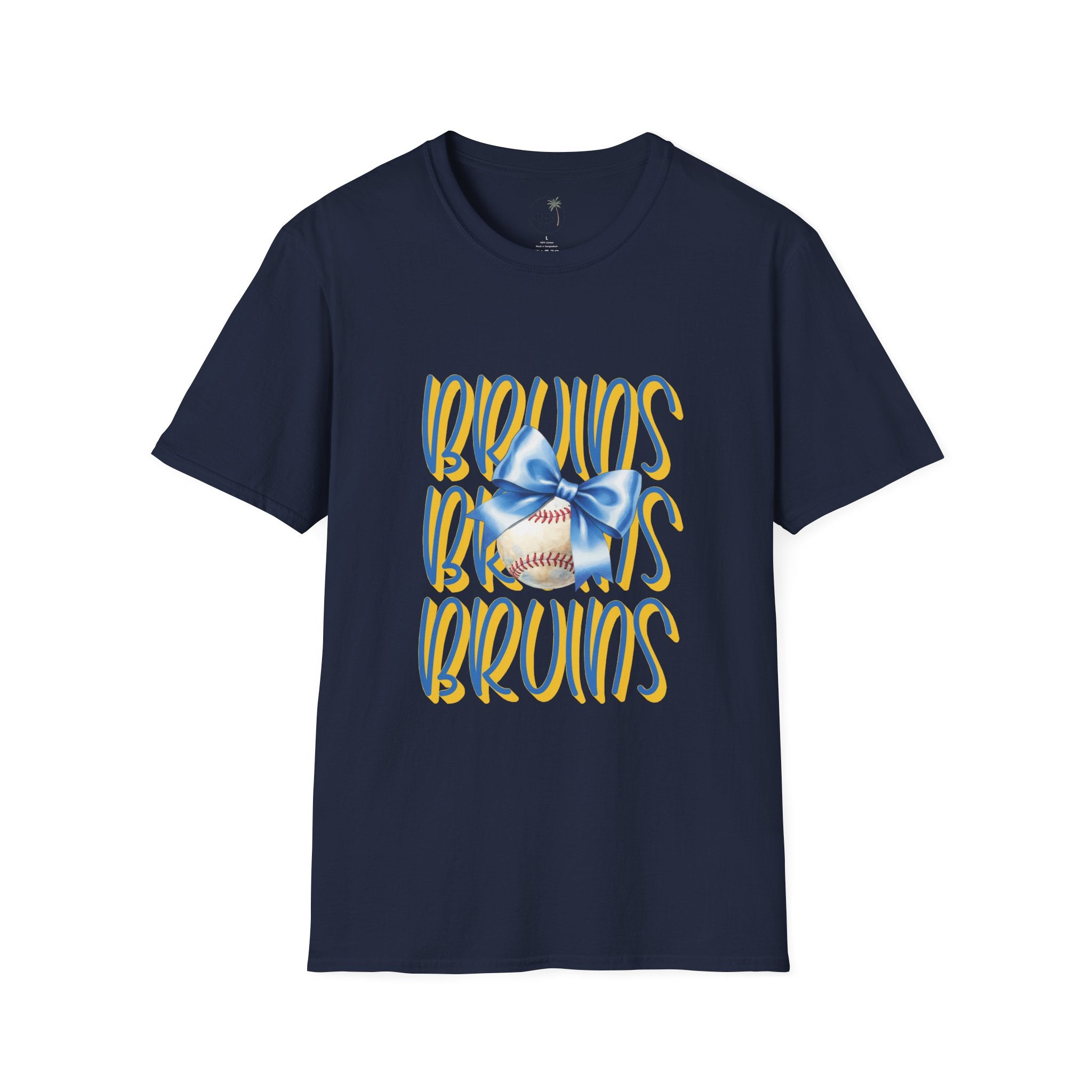 Bruins Baseball with Blue Bow T-Shirt | Sports Team Fan Tee