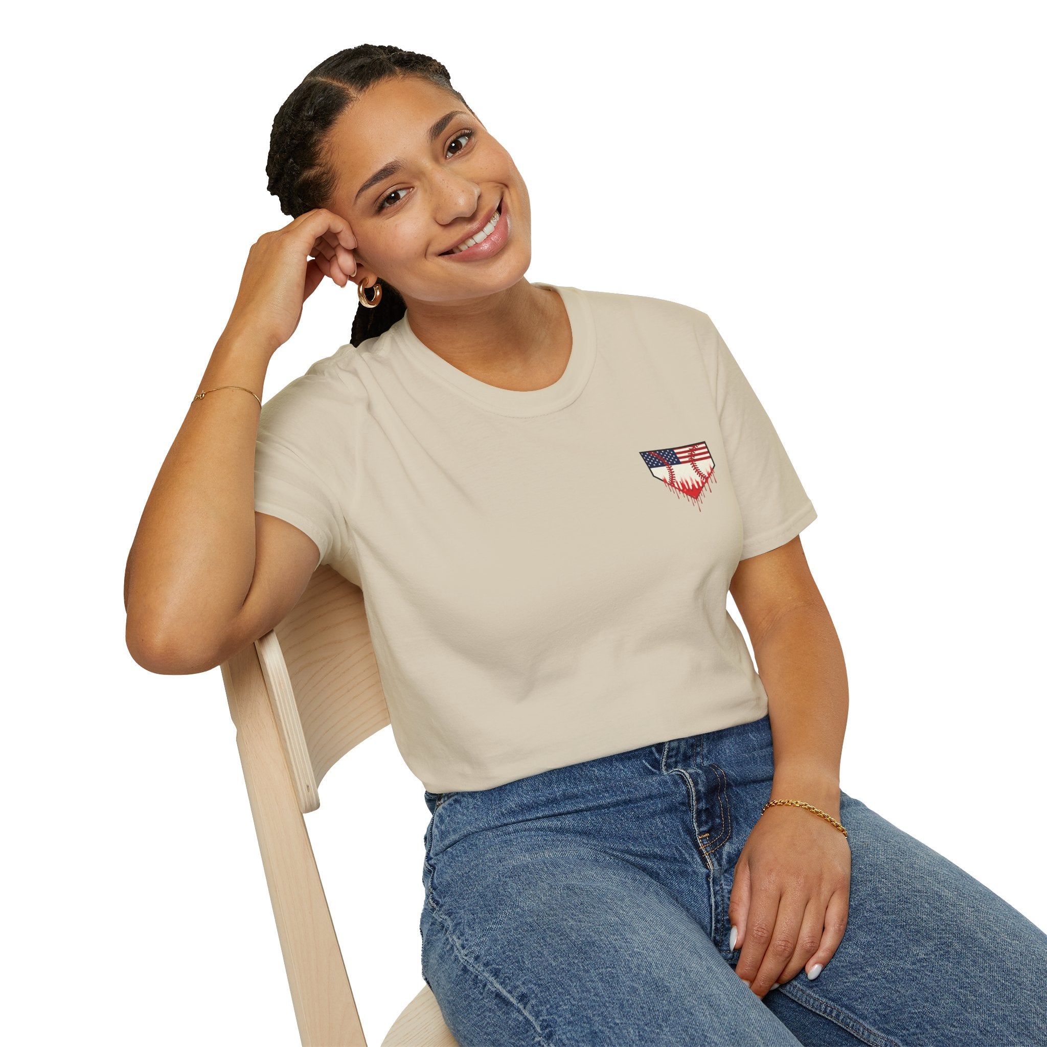 Rebels American Flag Baseball T-Shirt |American Flag Home Plate Drip Design