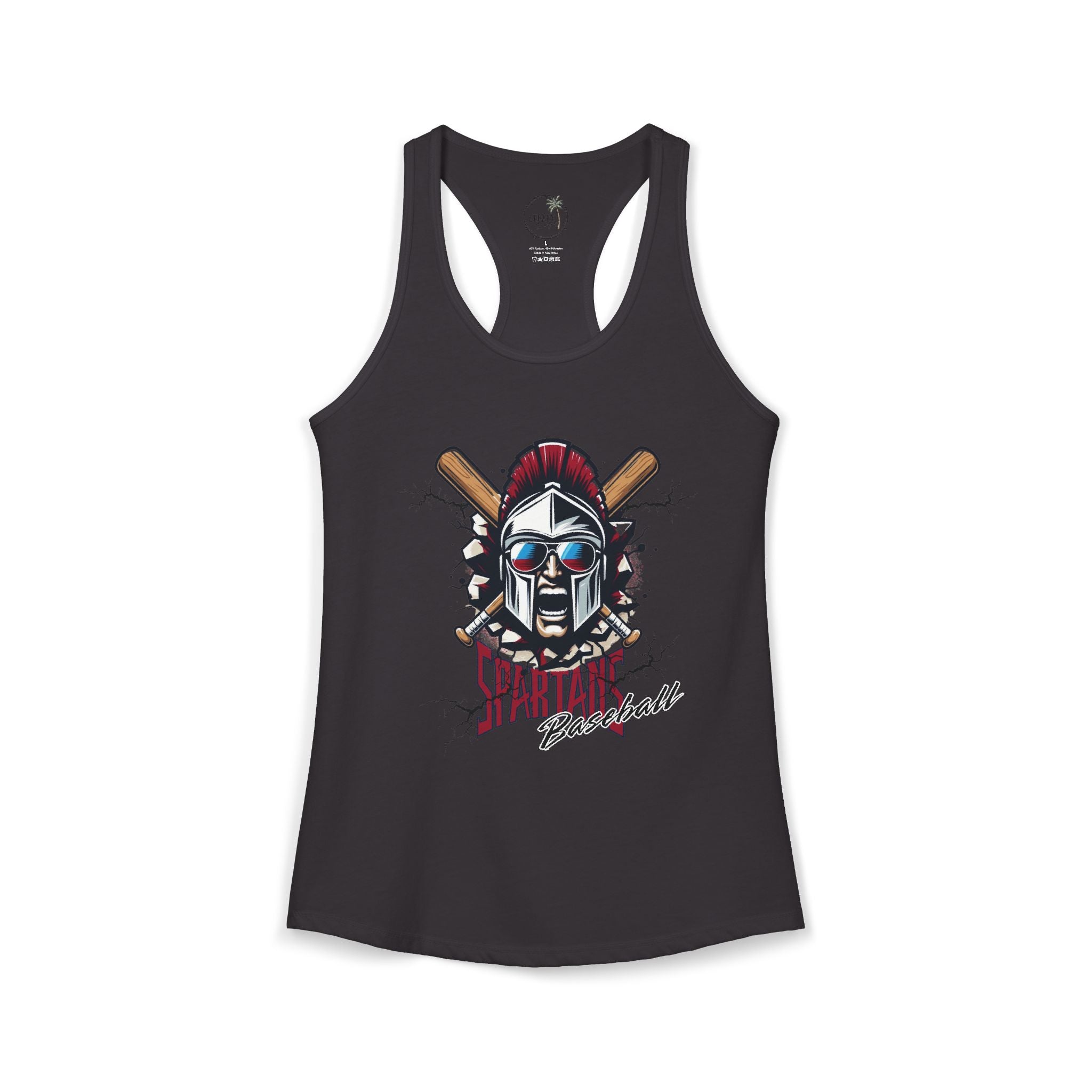 Spartans Baseball Mascot Shirt Women's Ideal Racerback Tank