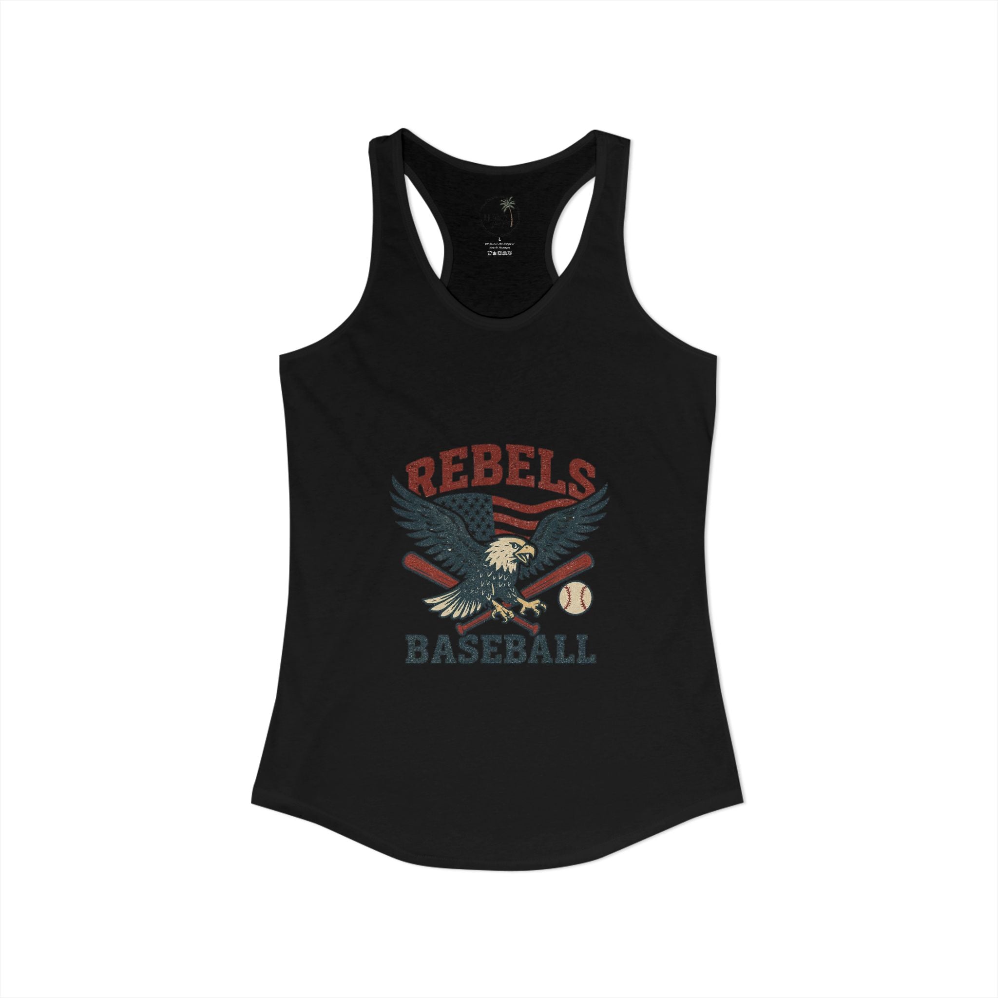Rebels Baseball Tank Women's Ideal Racerback Tank