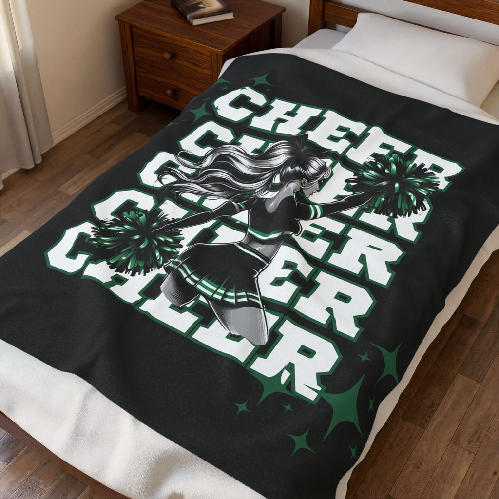 Cheerleader Plush Blanket | Soft Throw for Team Spirit, Cheering Events, Sports Gifts, Comp Cheer, Cozy Throw