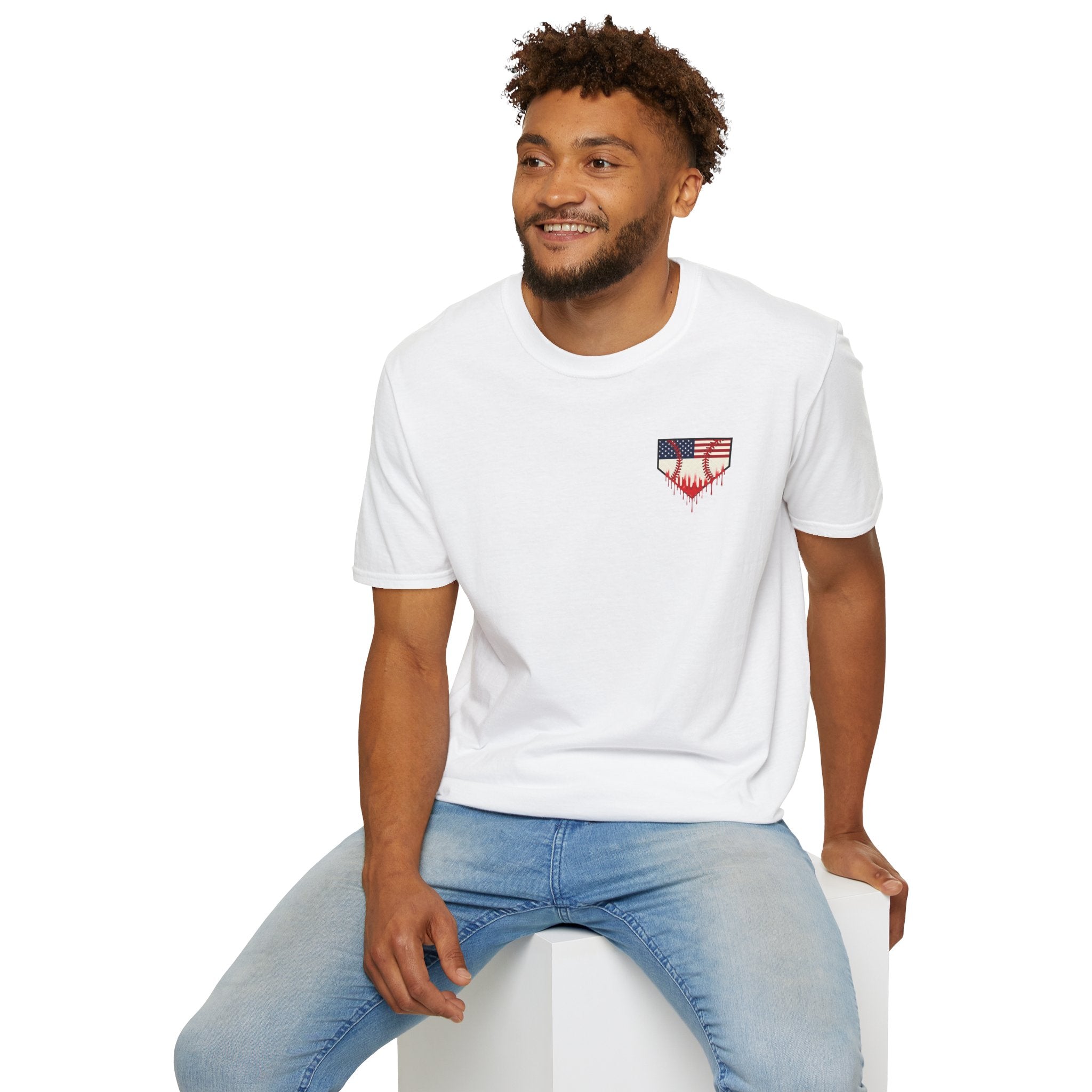 Rebels American Flag Baseball T-Shirt |American Flag Home Plate Drip Design