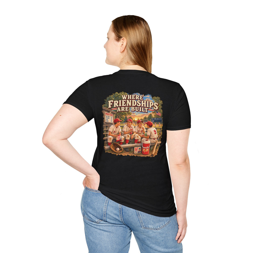 Vintage Baseball Nostalgia Shirt, Where Friendships Are Built Tee, Classic Baseball Fan Shirt, Game Day Graphic Tee, Sports Lover Gift