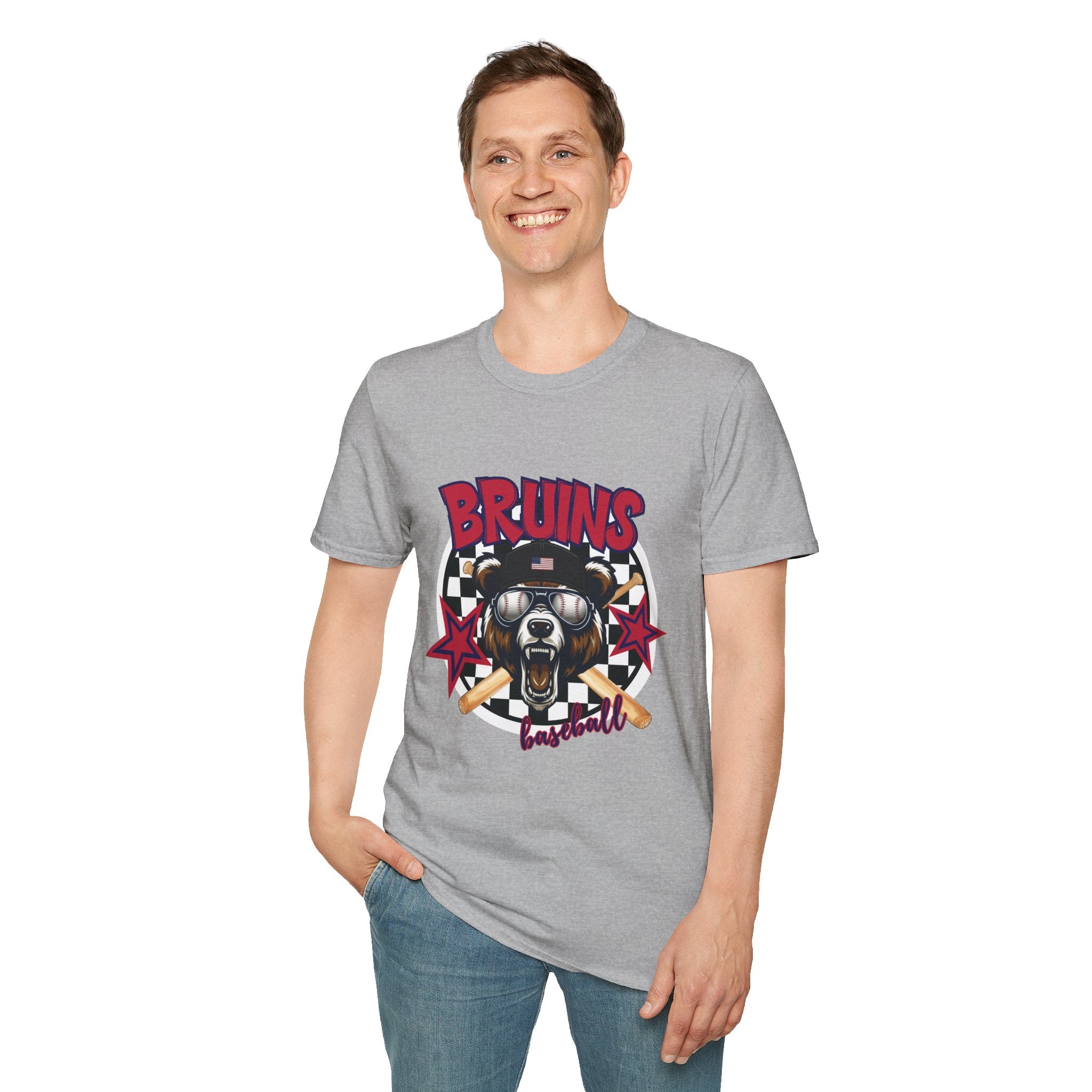 Bruins Baseball Bear T-Shirt | Vintage Helmet, Crossed Bats