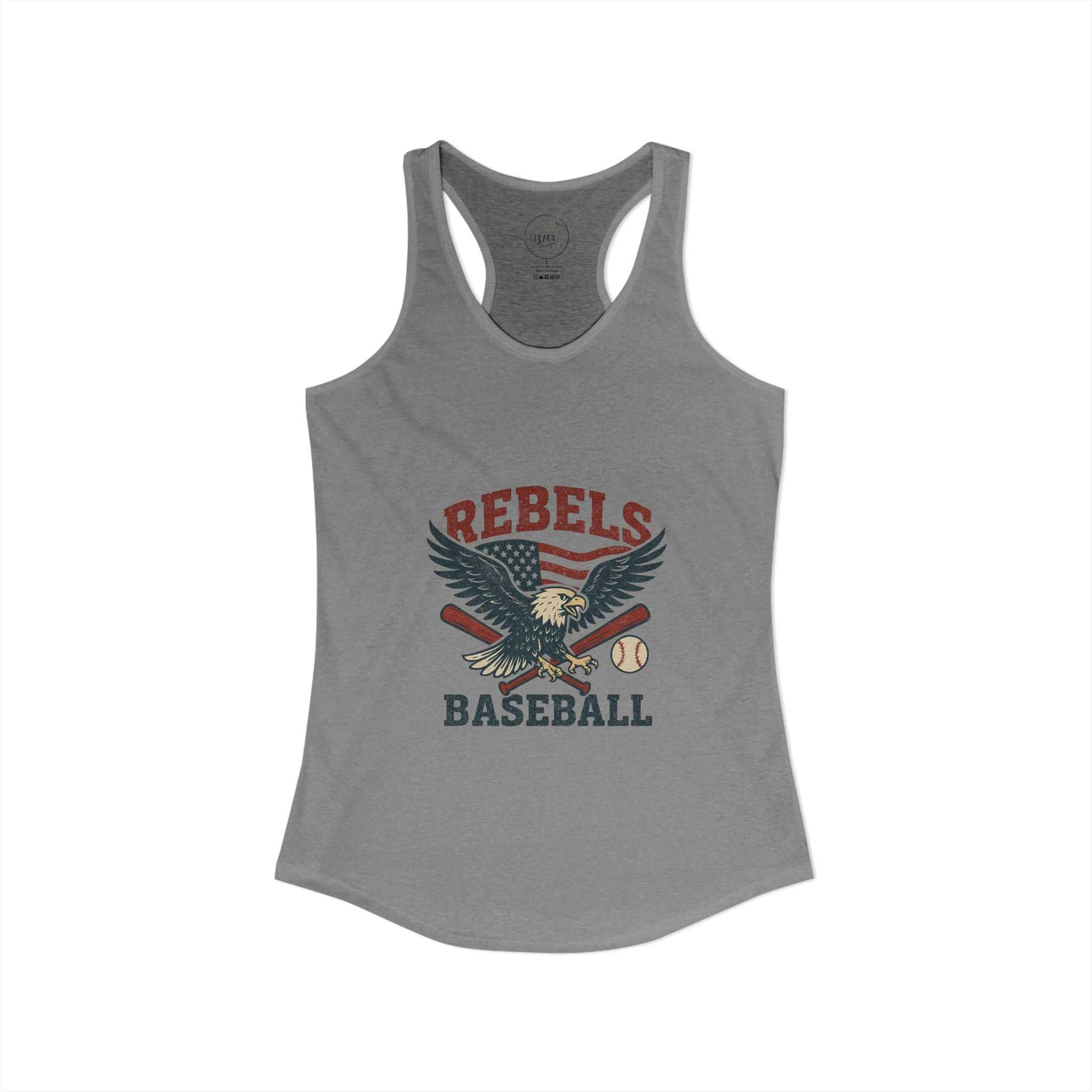 Rebels Baseball Tank Women's Ideal Racerback Tank