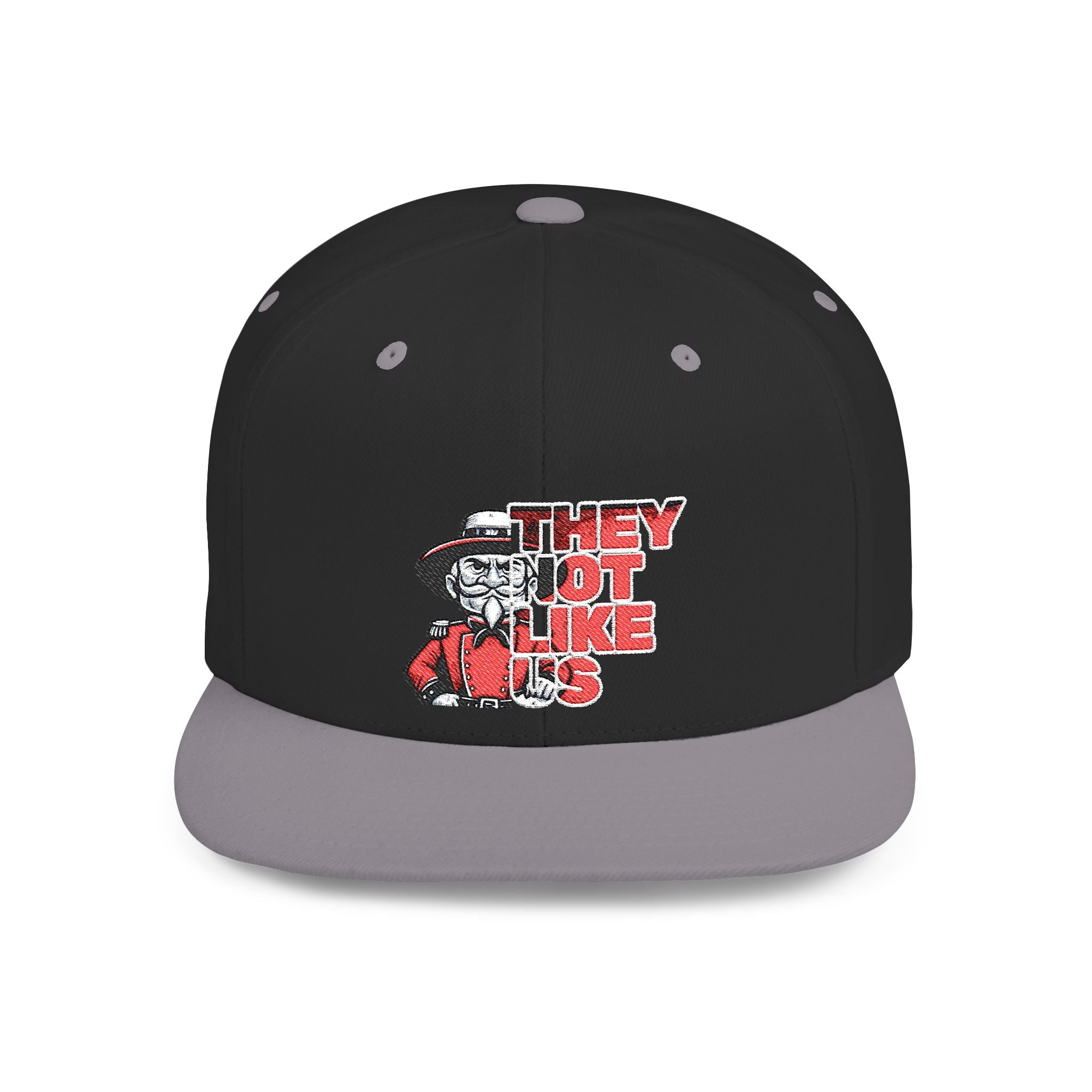 Rebel-They Not Like Us Flat Bill Snapback Hat, Team Spirit Cap, Gift for sports Mom/Dad, Game Day Accessory,