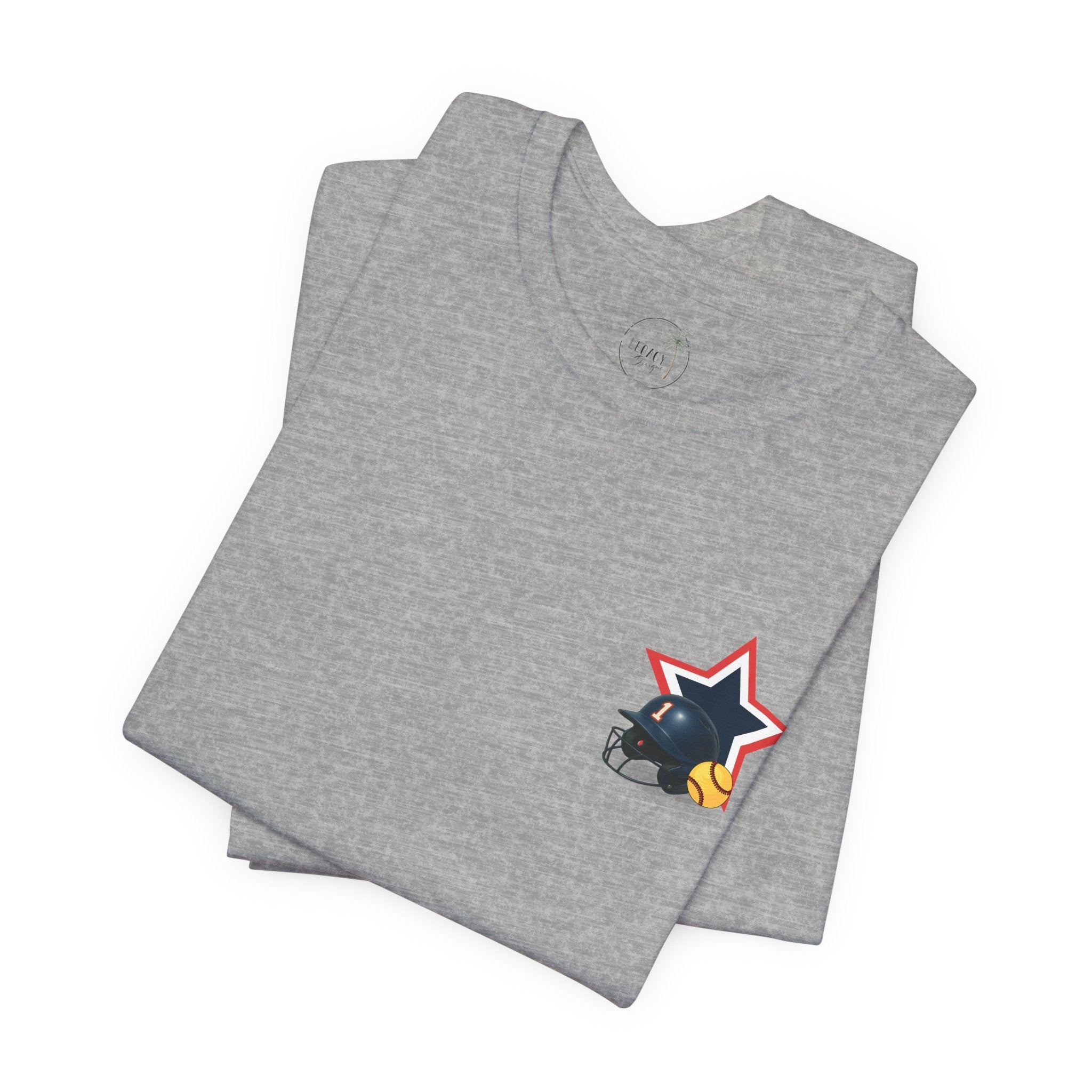 My Favorite Player Calls Me Mom Softball T-Shirt | Proud Softball Mom Tee | Game Day Shirt | Sports Mom Gift with Pocket Design
