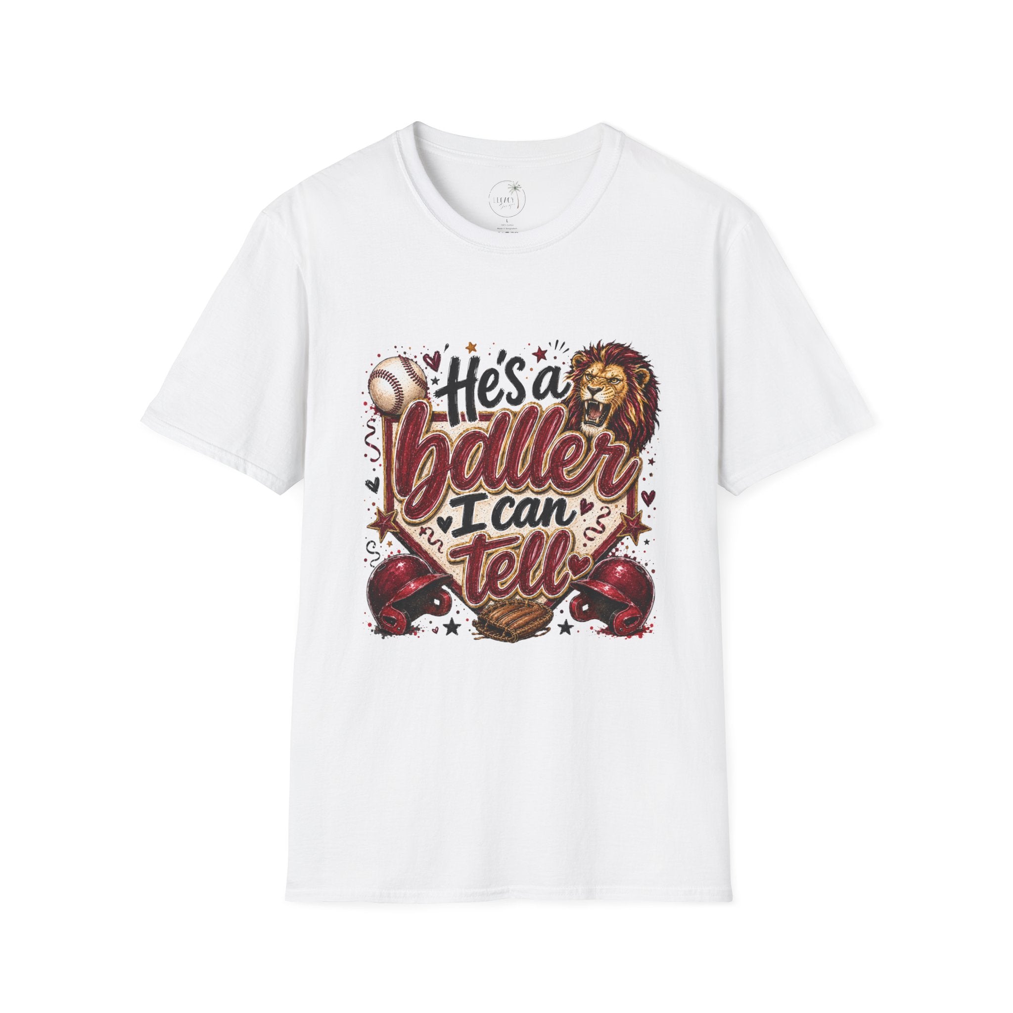 He's a Baller Lion baseball T-Shirt | Sports graphic tee