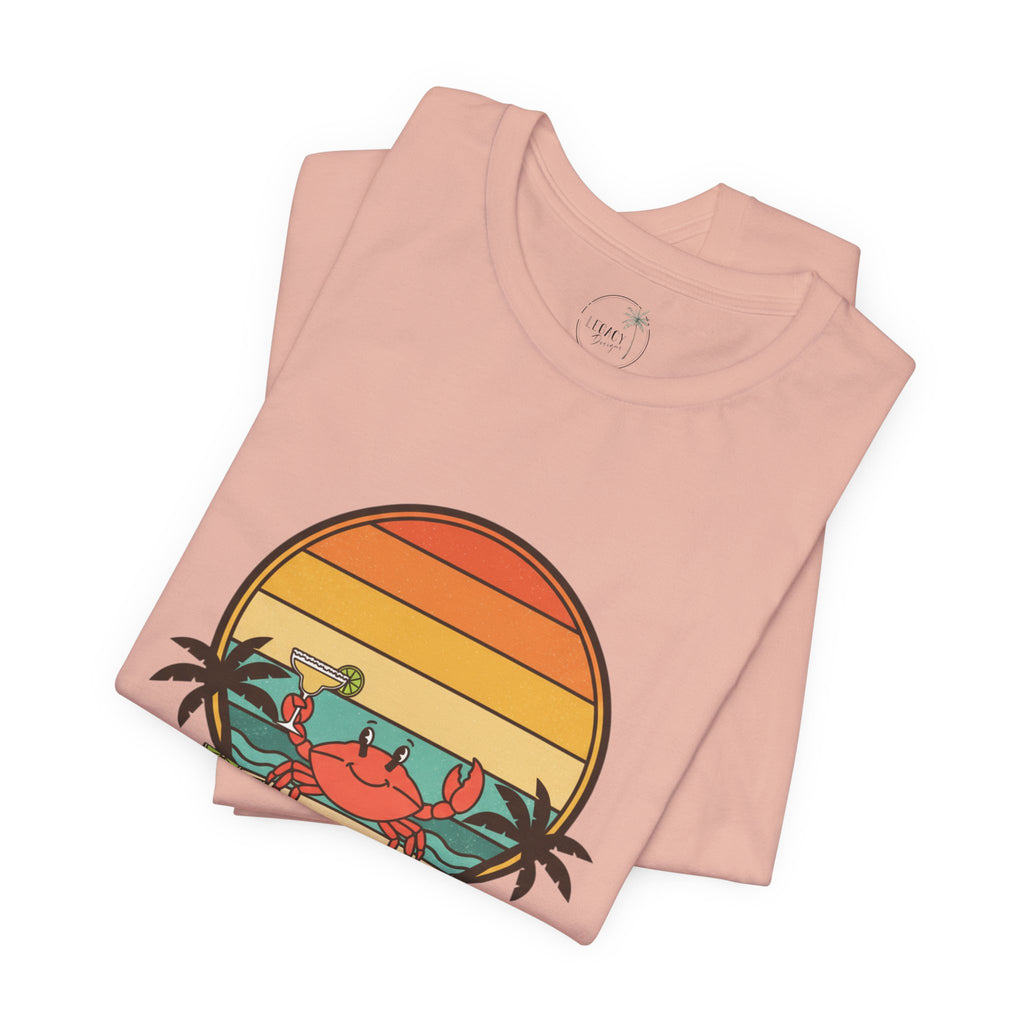 A Little Crabby Crab Sunset T-Shirt | Beach Palm Illustration