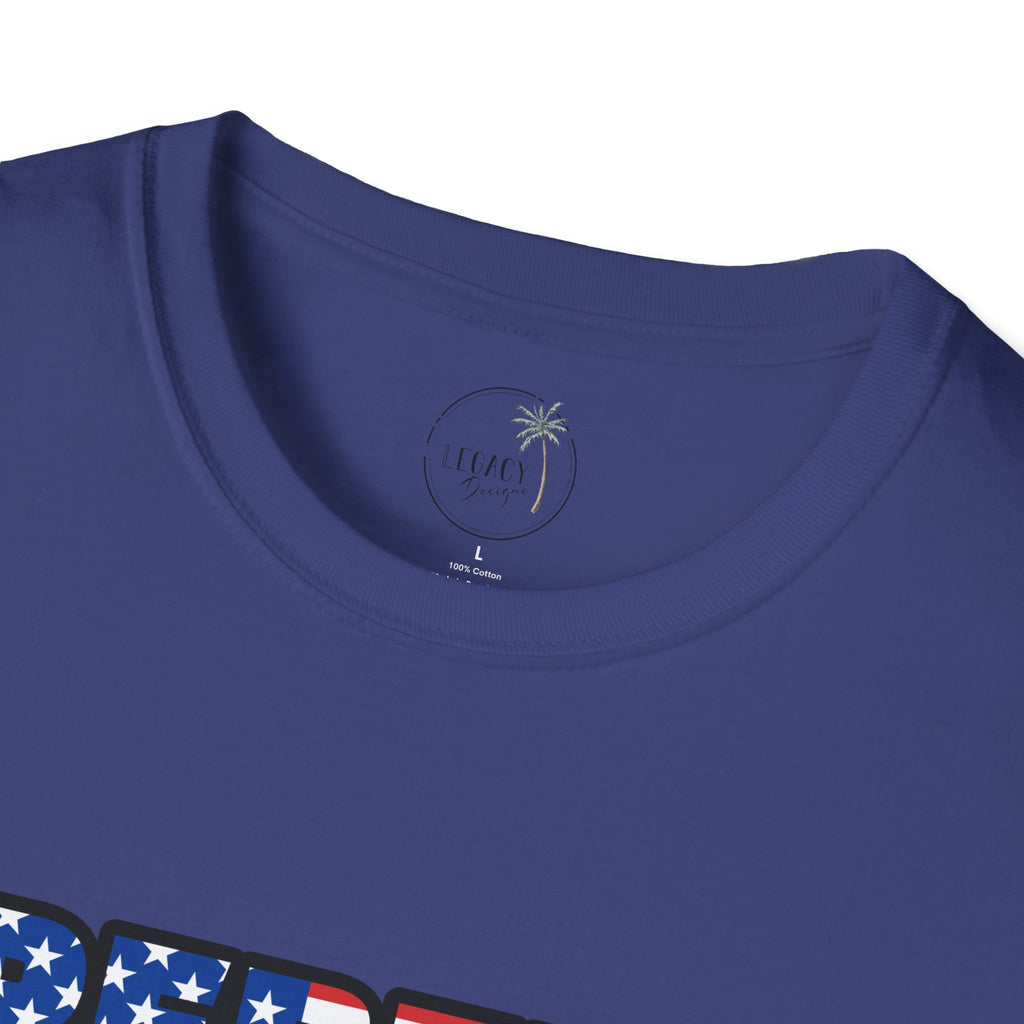 Rebels Baseball T-Shirt | Mascot Batter with American Flag Text