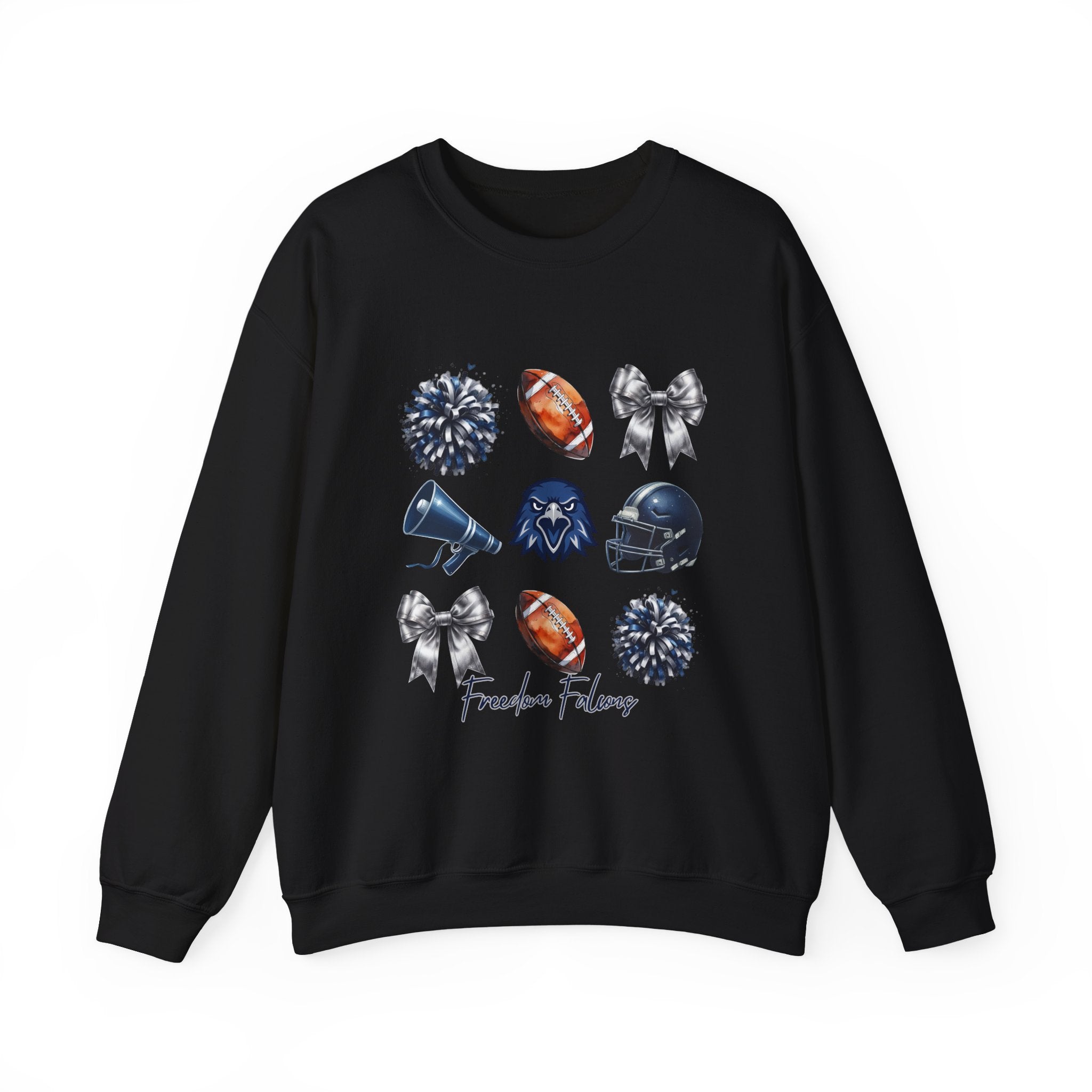 Freedom Falcons Football Crewneck Sweatshirt | Football Icons, Megaphone & Bows