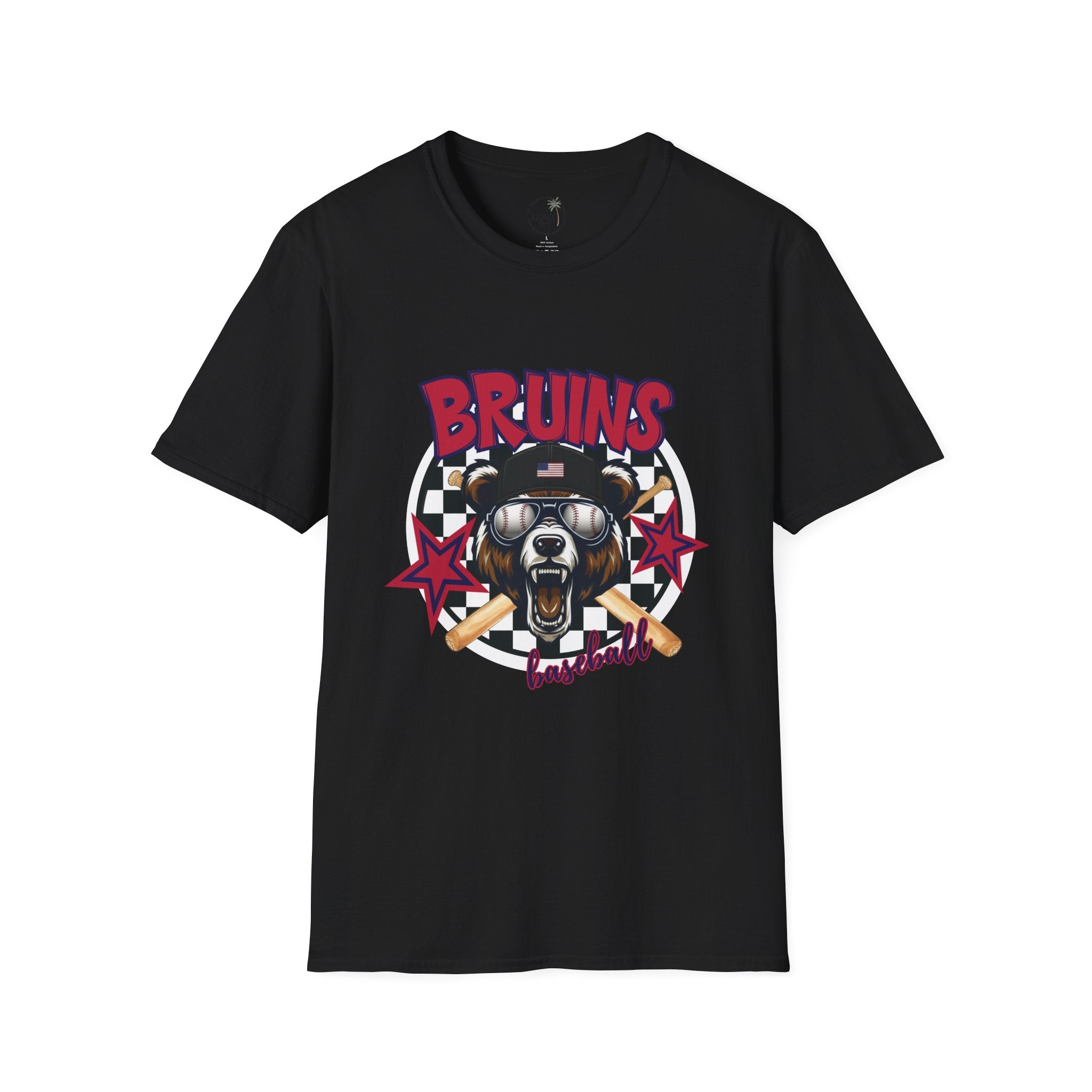 Bruins Baseball Bear T-Shirt | Vintage Helmet, Crossed Bats