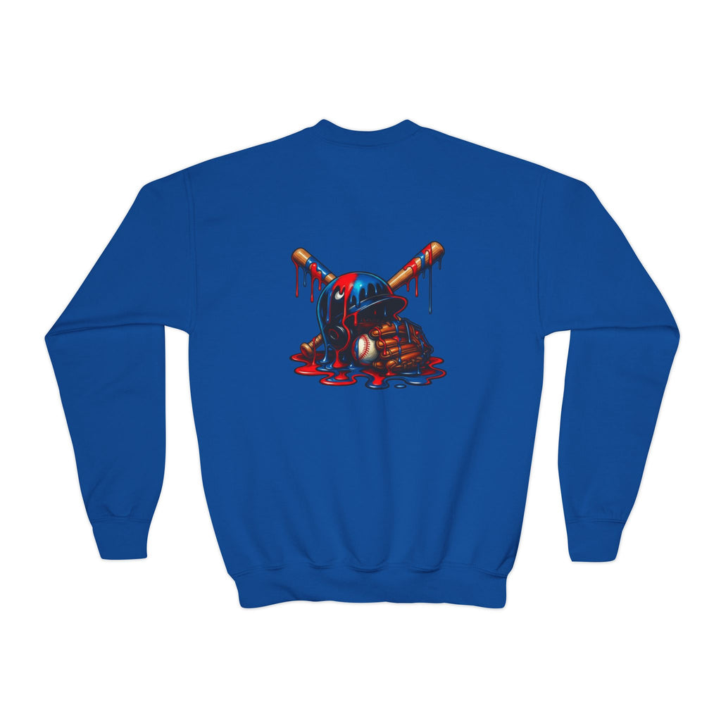 Drip Baseball Helmet Youth Sweatshirt | Drip Graphic, Sports Skull