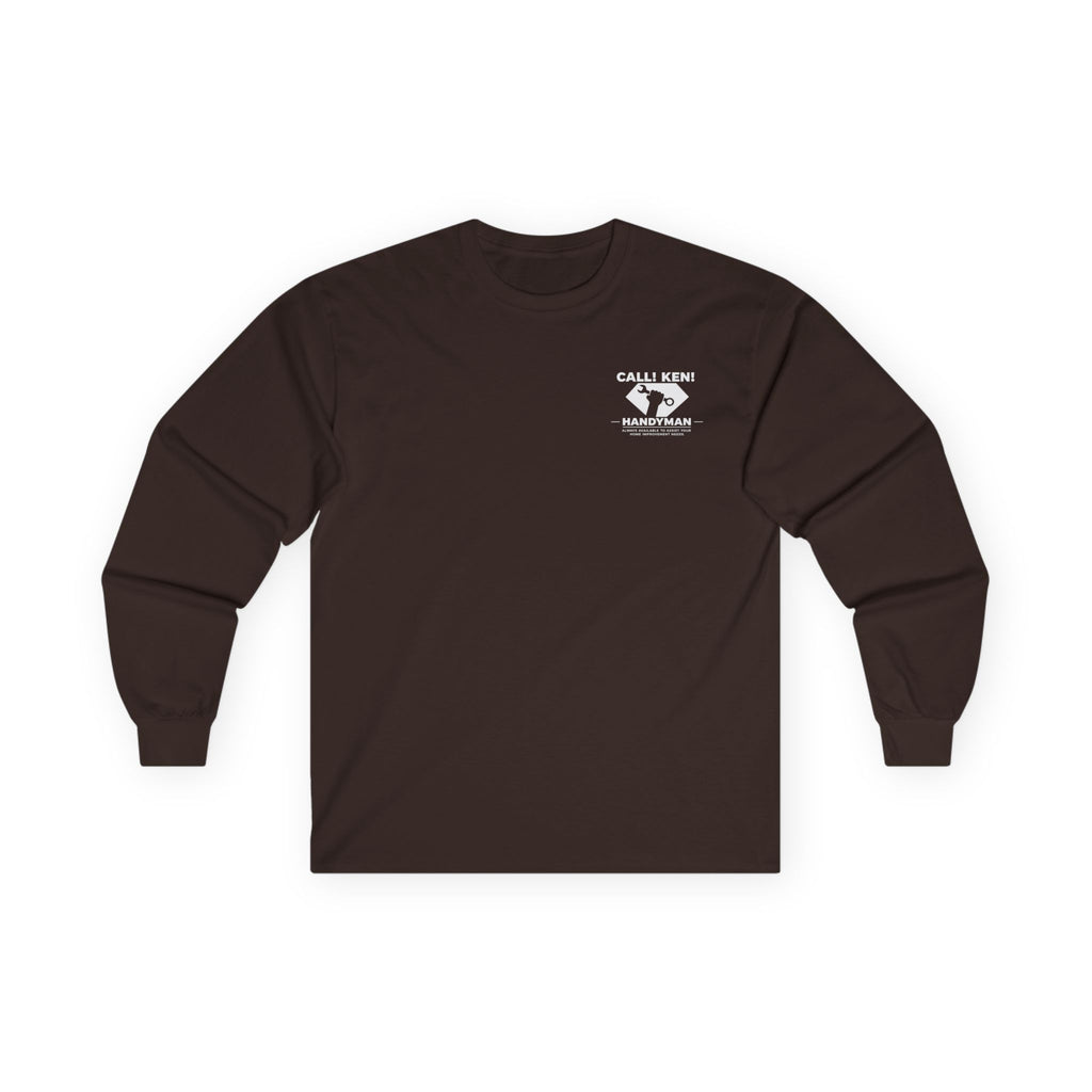Call Ken Hammerman logo Long Sleeve Tee | vintage workwear, small print back design