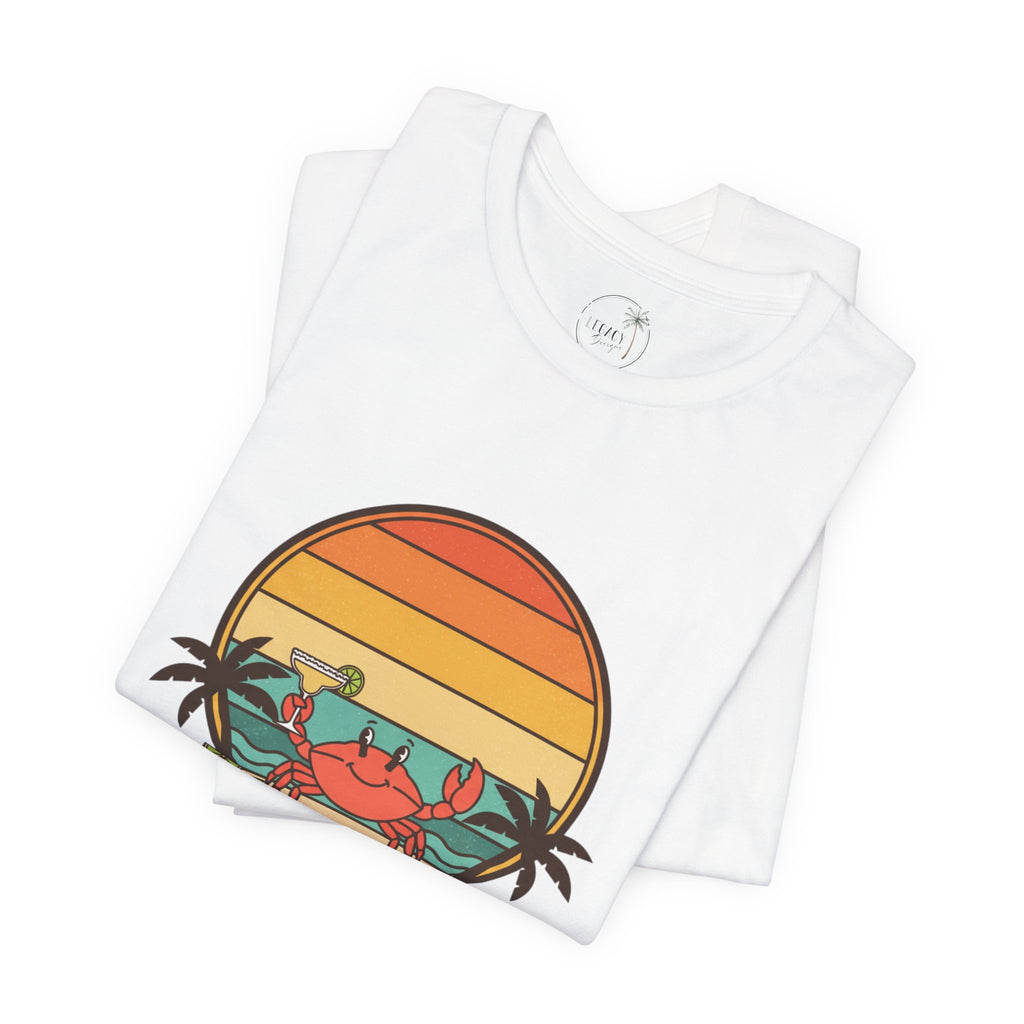 A Little Crabby Crab Sunset T-Shirt | Beach Palm Illustration