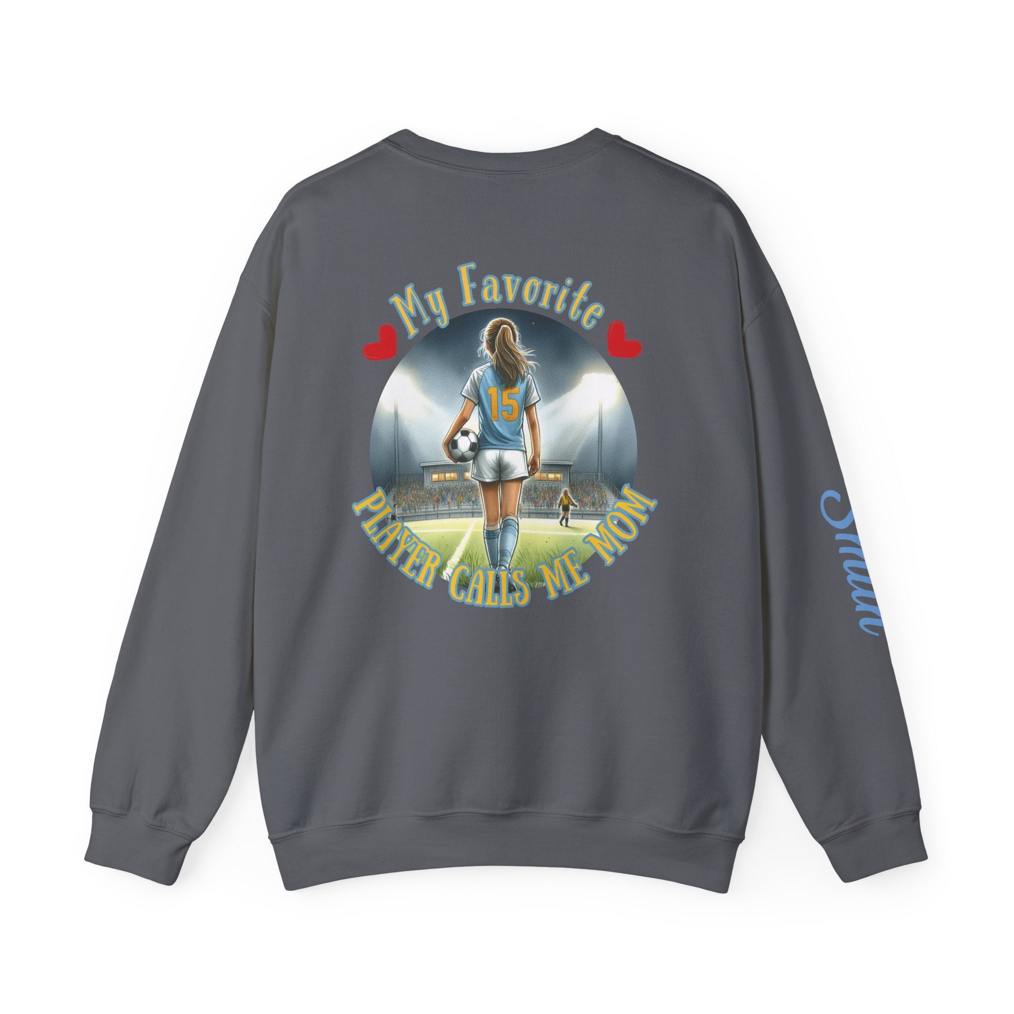 Heritage Patriots Soccer Player Graphic Sweatshirt | My Favorite Player Calls Me Mom, Custom Name Option