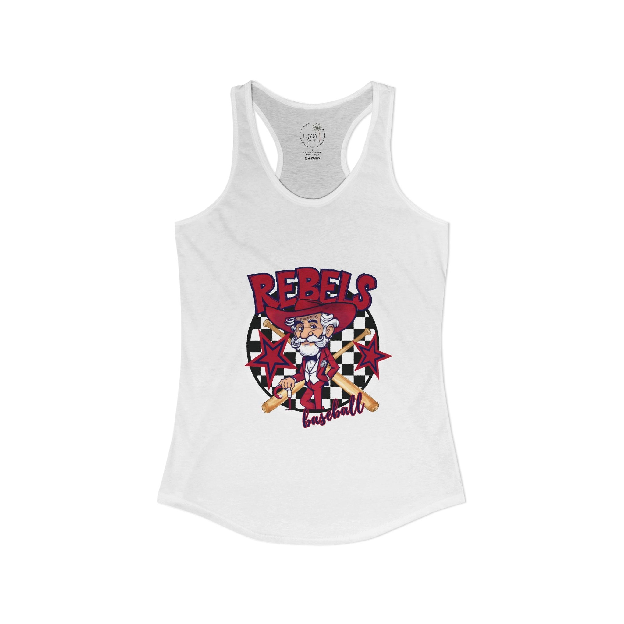 Rebels Baseball Tank Women's Ideal Racerback Tank