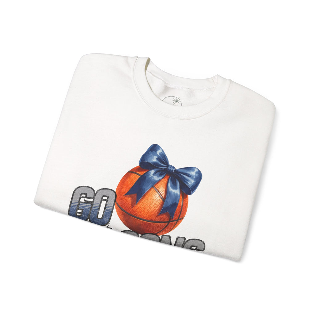 Go Falcons Basketball with Blue Bow Sweatshirt | Team Spirit Crewneck