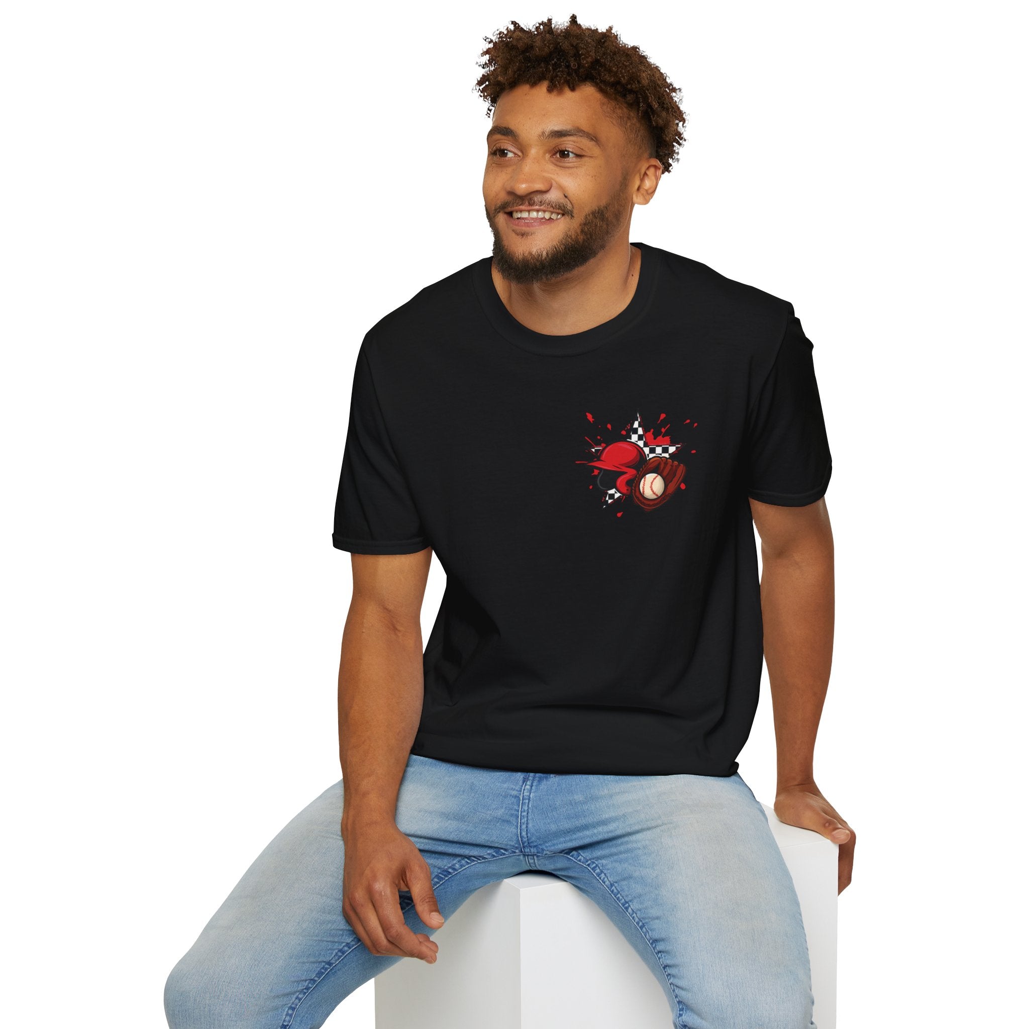 Run I Dare You' Back Graphic Baseball Runner T-Shirt Youth Player Illustration
