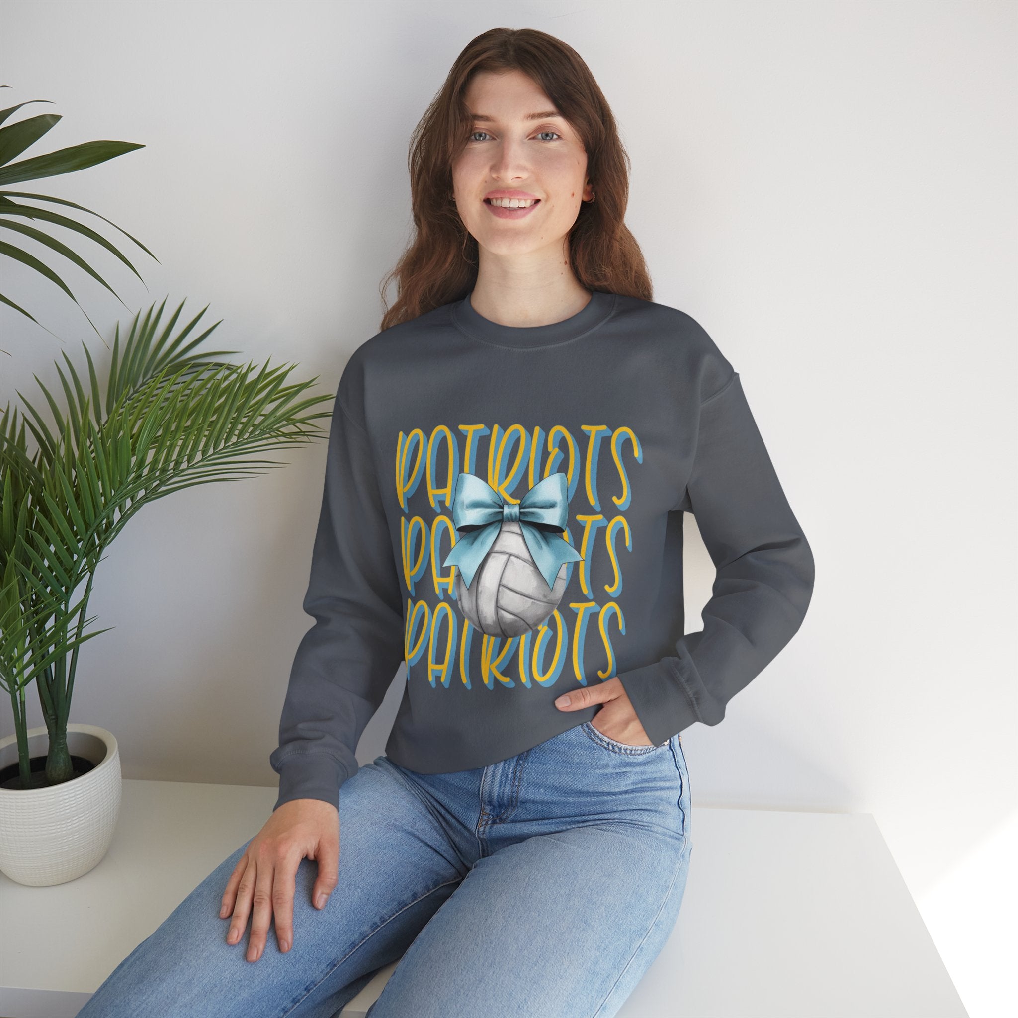 Heritage Patriots Volleyball Bow Crewneck Sweatshirt | Team Fan Apparel