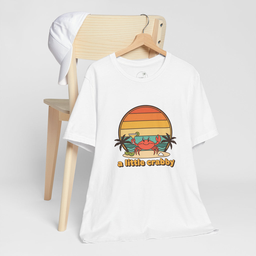 A Little Crabby Crab Sunset T-Shirt | Beach Palm Illustration