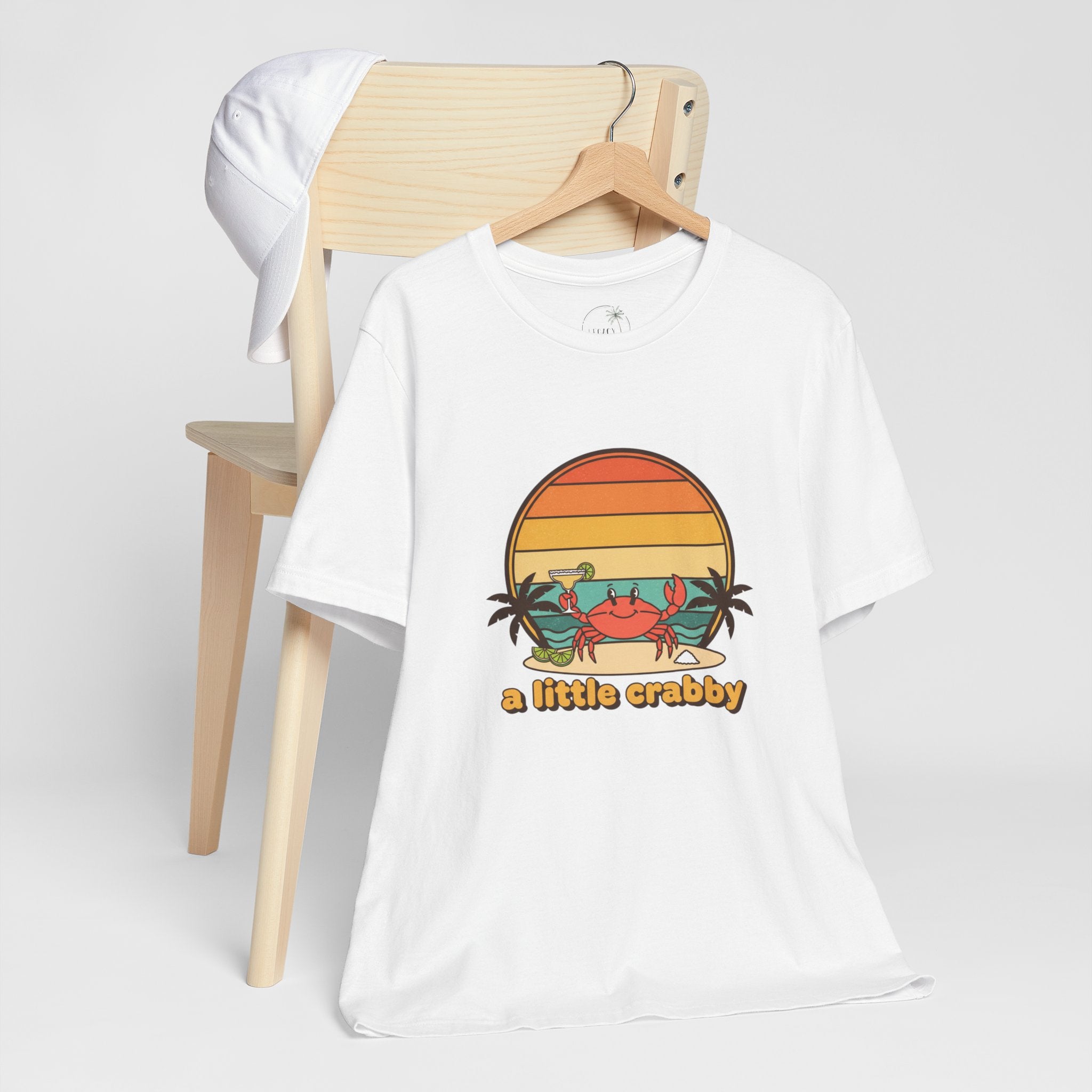 A Little Crabby Crab Sunset T-Shirt | Beach Palm Illustration