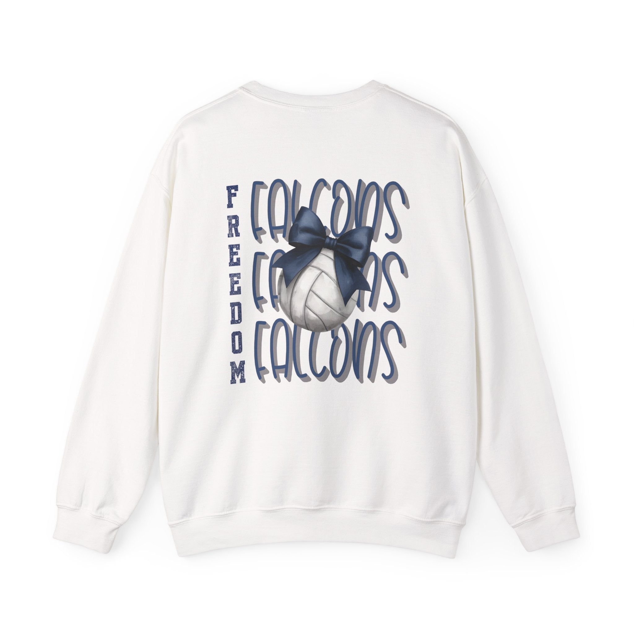 Falcons Freedom with Navy Bow Crewneck Sweatshirt