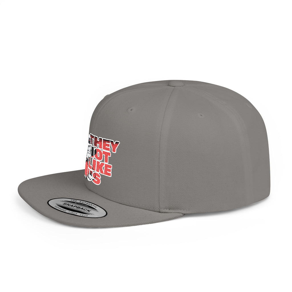 Rebel-They Not Like Us Flat Bill Snapback Hat, Team Spirit Cap, Gift for sports Mom/Dad, Game Day Accessory,