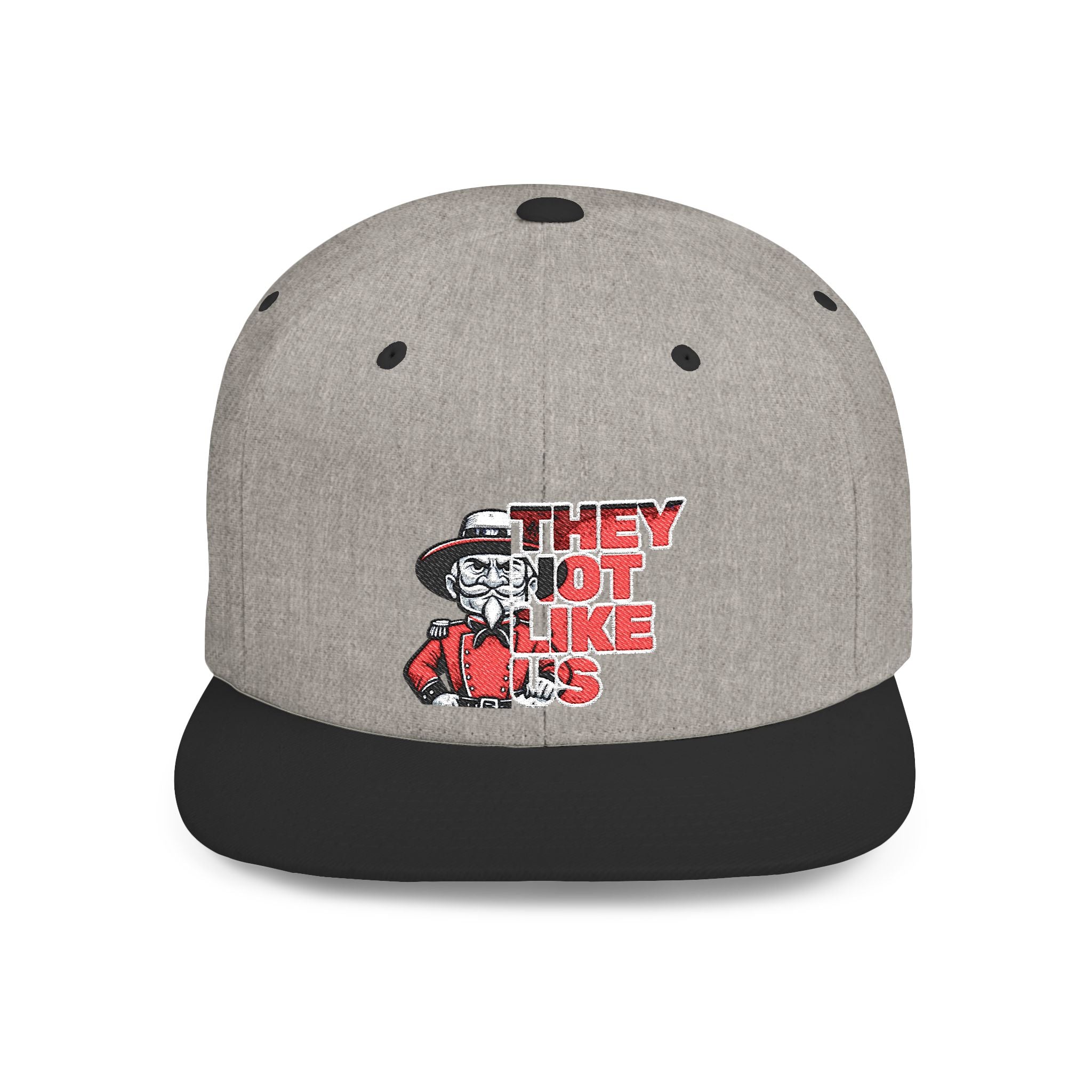 Rebel-They Not Like Us Flat Bill Snapback Hat, Team Spirit Cap, Gift for sports Mom/Dad, Game Day Accessory,
