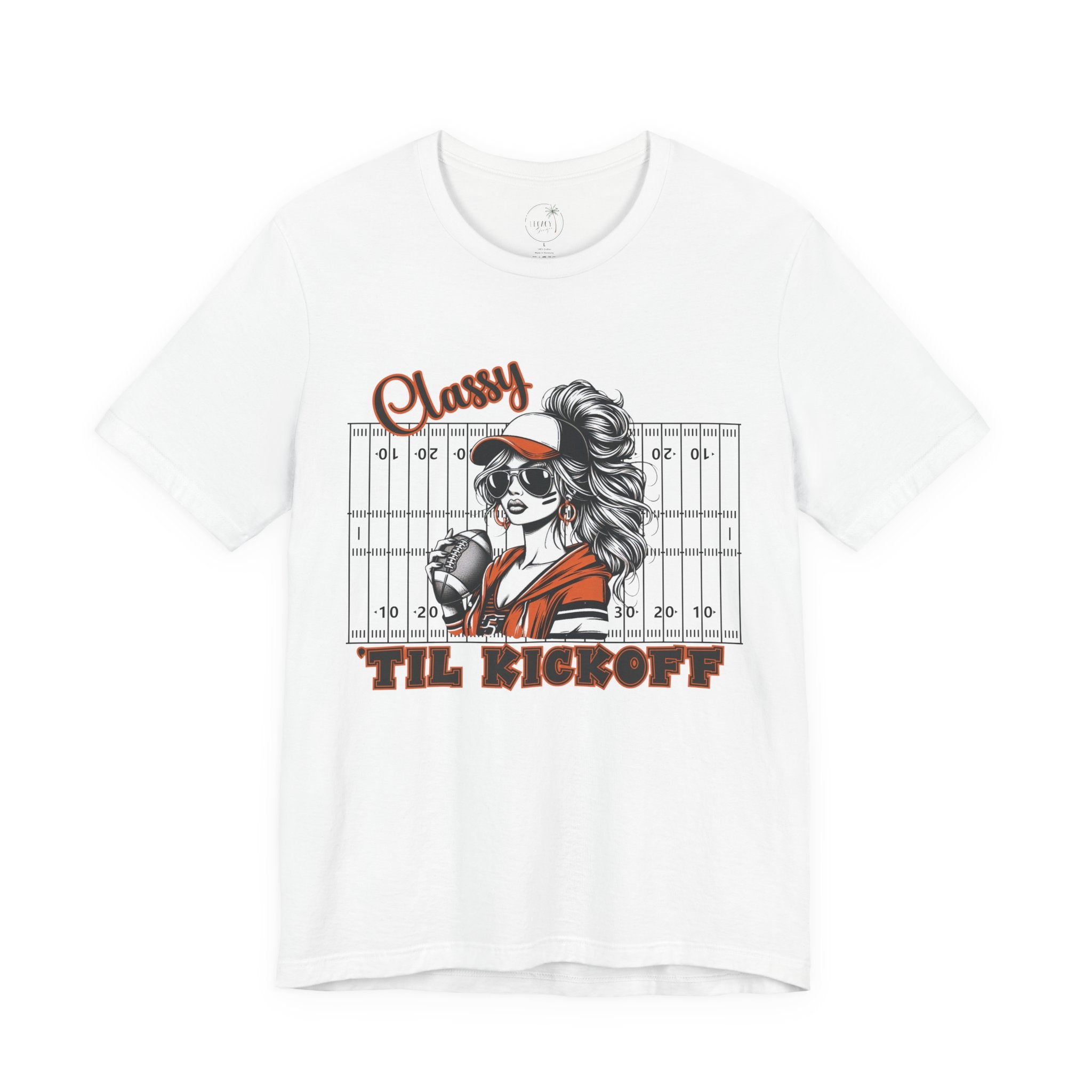 Classy Til Kickoff Football T-Shirt | Womens Game Day Tee | Cute Football Mom Shirt | Tailgate Outfit Fall Sports Fan Gift