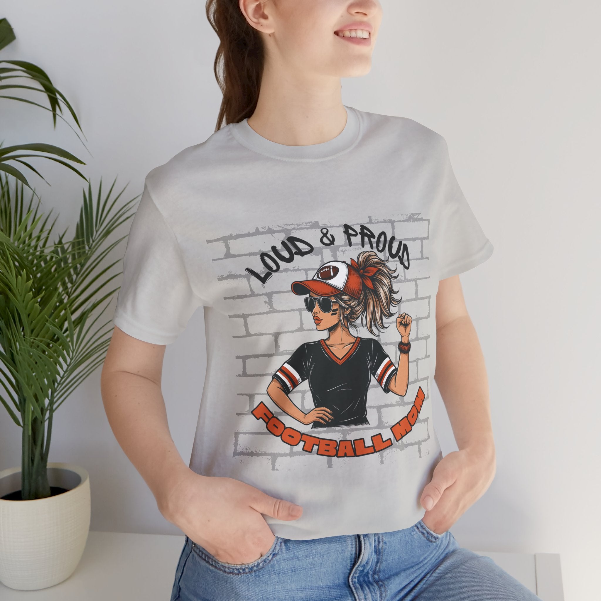 Loud & Proud Football Mom Shirt Game Day Tee for Sports Moms and Parents Support Your Player Graphic T-Shirt Game Day Outfit