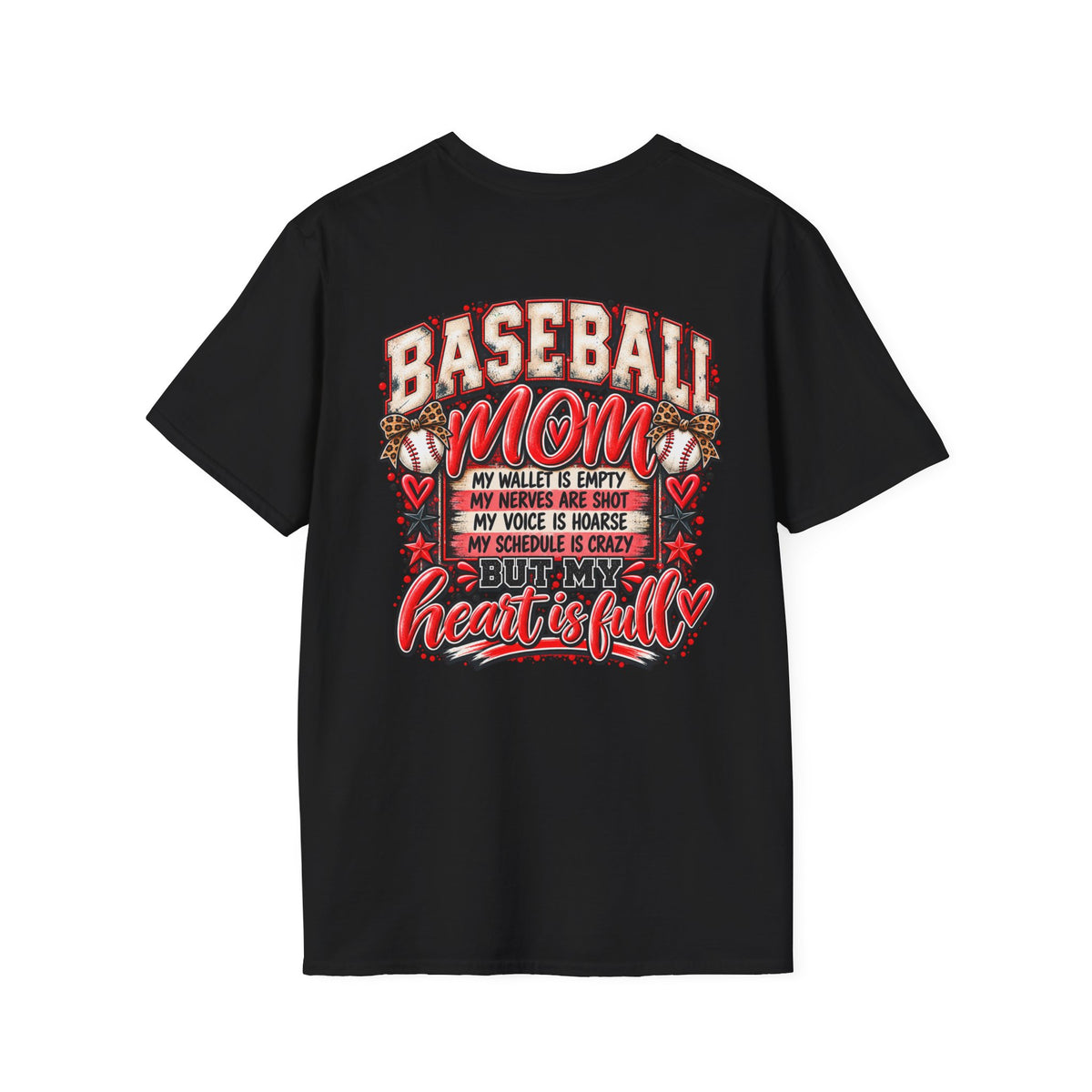 Baseball Mom T-Shirt | Heartfelt Script, Vintage Baseball Graphic