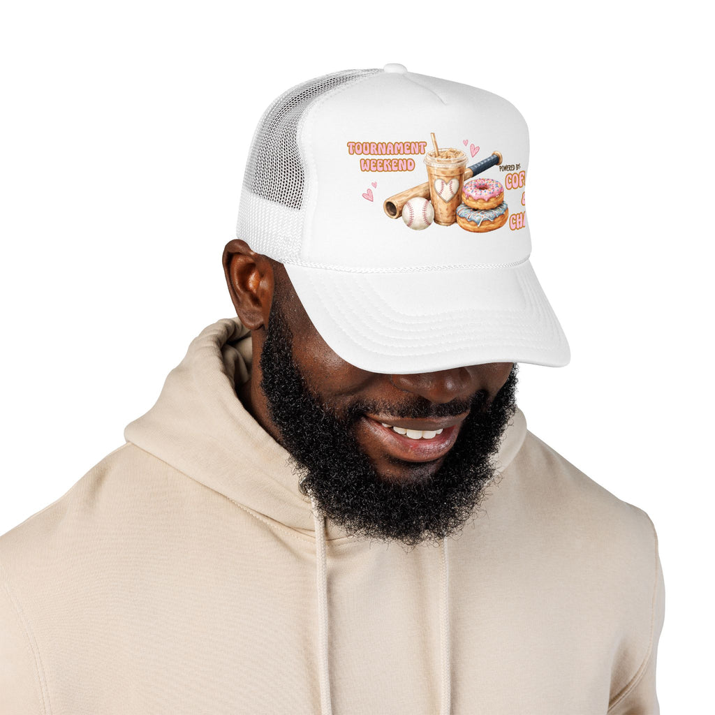 Tournament Weekend Trucker Hat — "Fueled by Coffee & Chaos" Baseball Cap