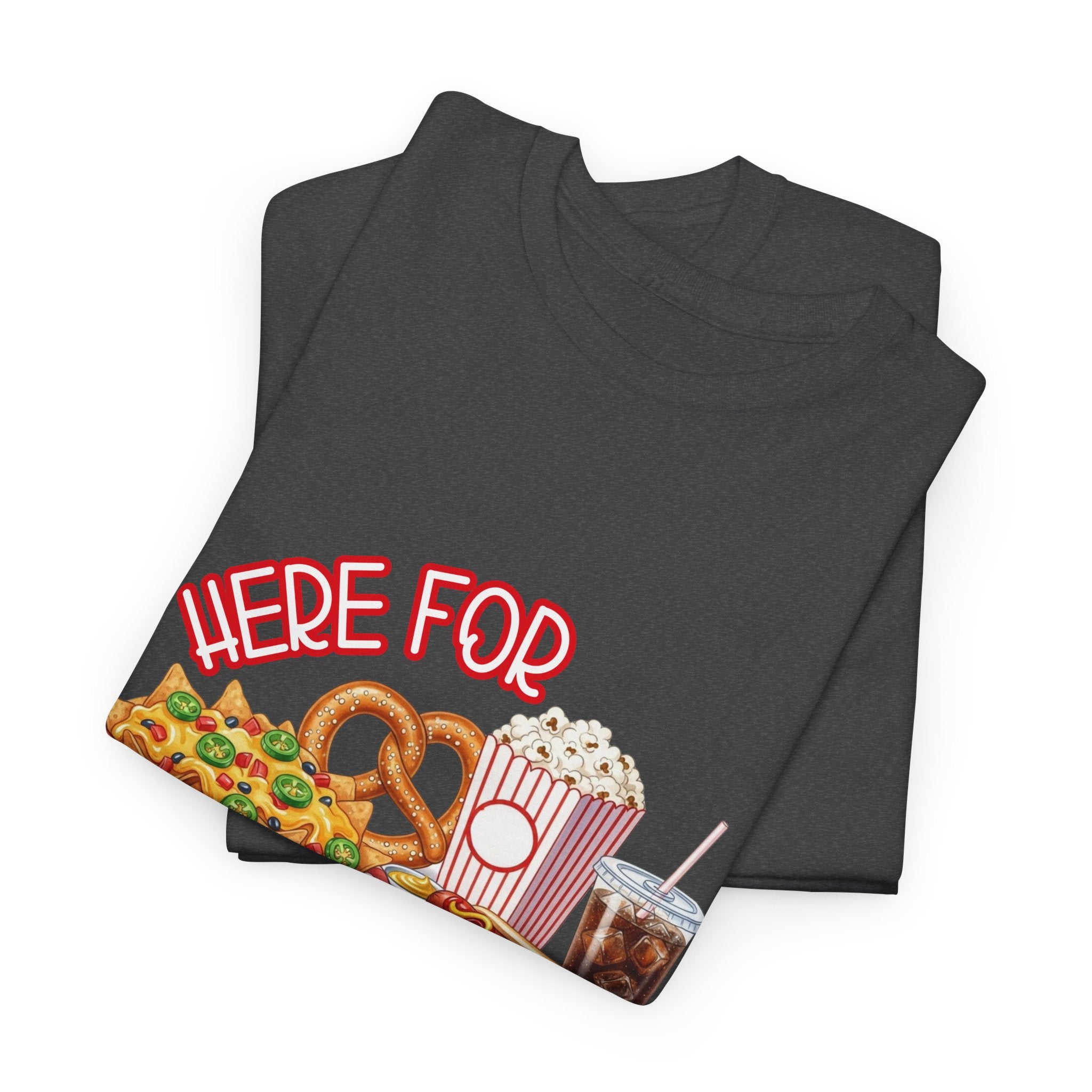 Here For The Snacks T-Shirt |Ballpark Snacks Nachos Popcorn Pretzel Soda