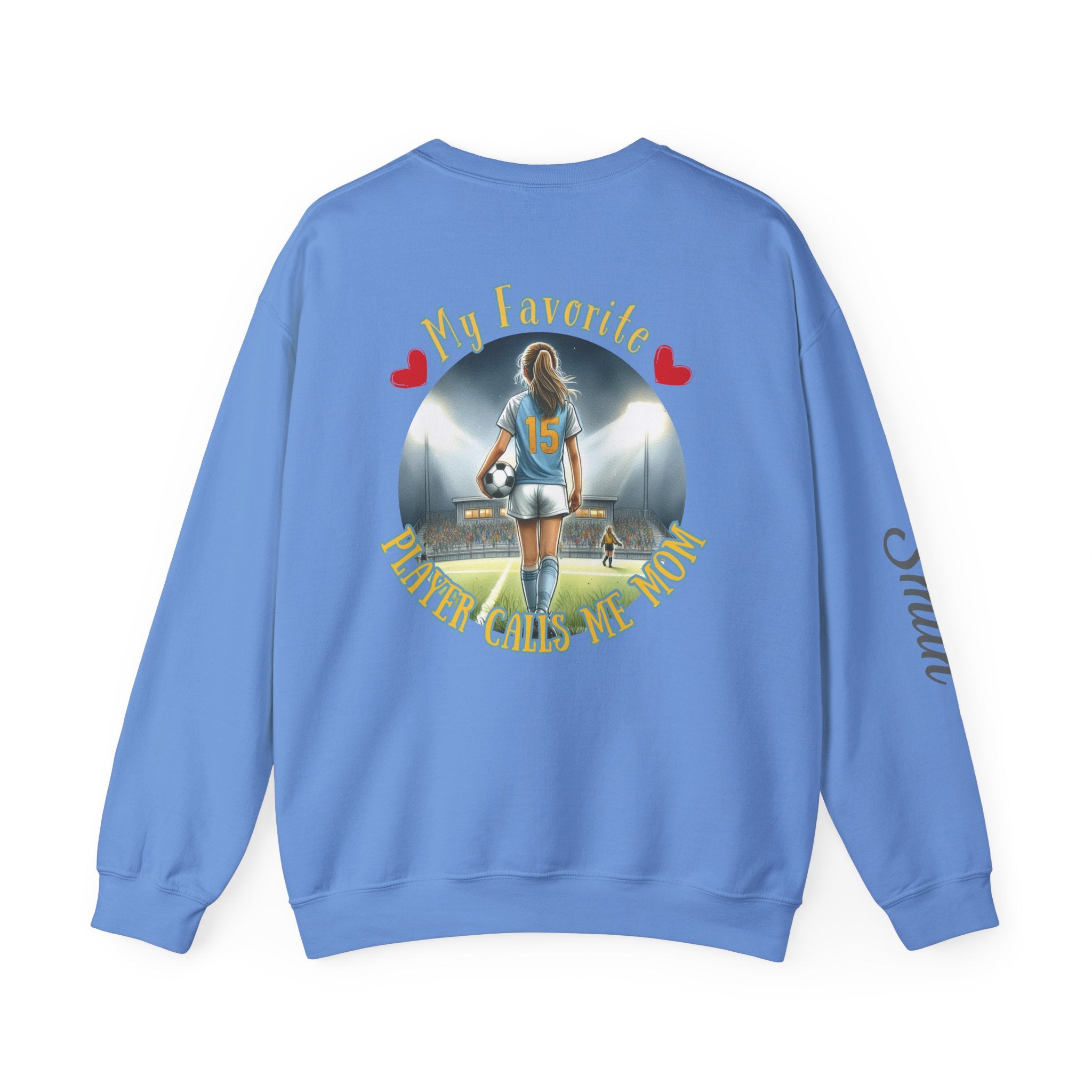 Heritage Patriots Soccer Player Graphic Sweatshirt | My Favorite Player Calls Me Mom, Custom Name Option