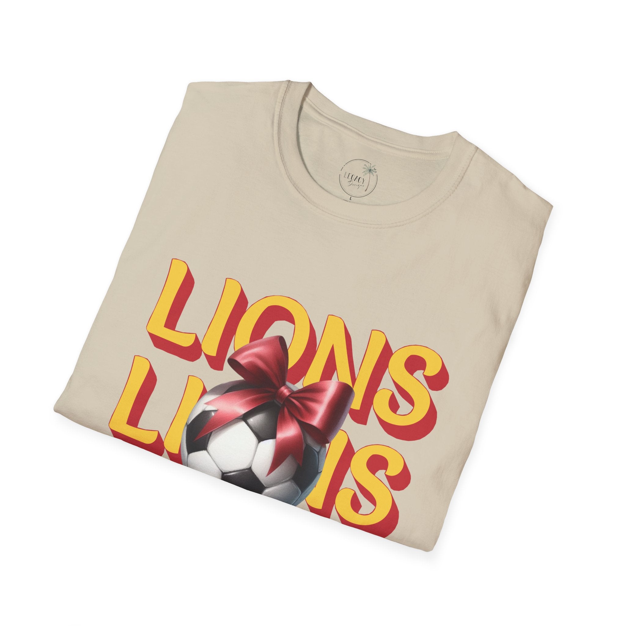 Liberty Lions Soccer Graphic Tee — Retro Lions Bow Soccer Ball Design
