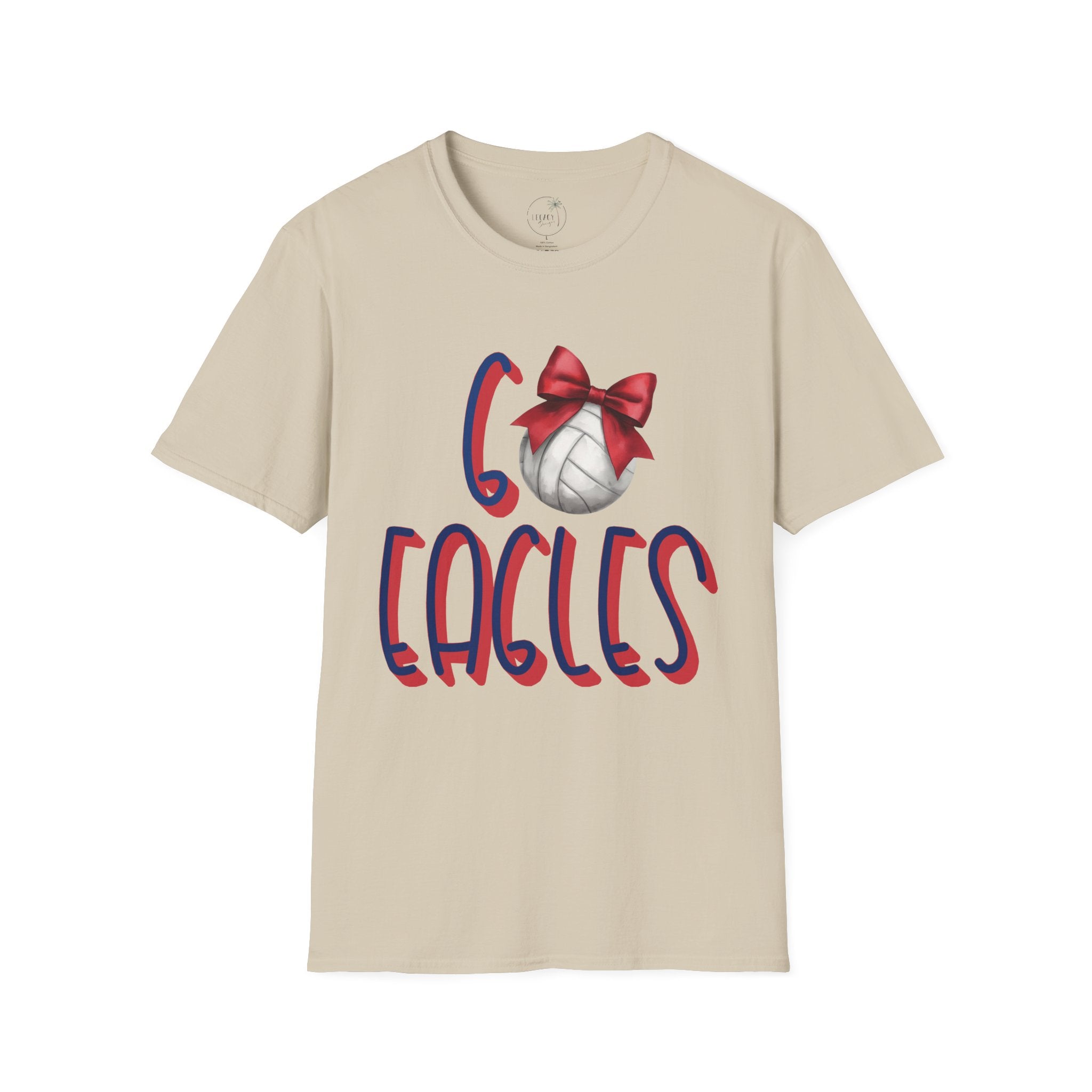 Go Eagles Volleyball with Red Bow T-Shirt | Go Eagles